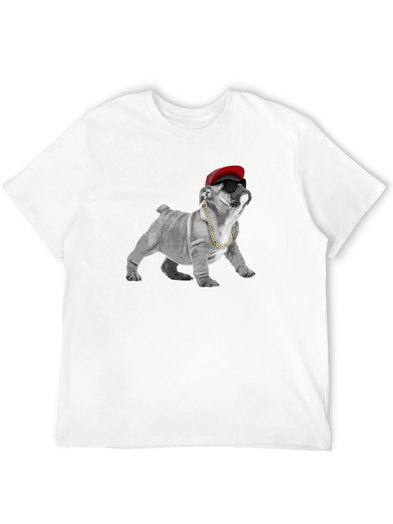 Cool Bulldog Graphic Tee - Black Cotton T-Shirt