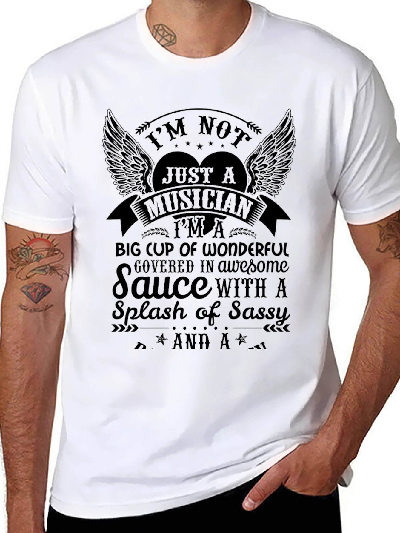 Musician Sassy Sauce Graphic Tee - Unisex Black T-Shirt