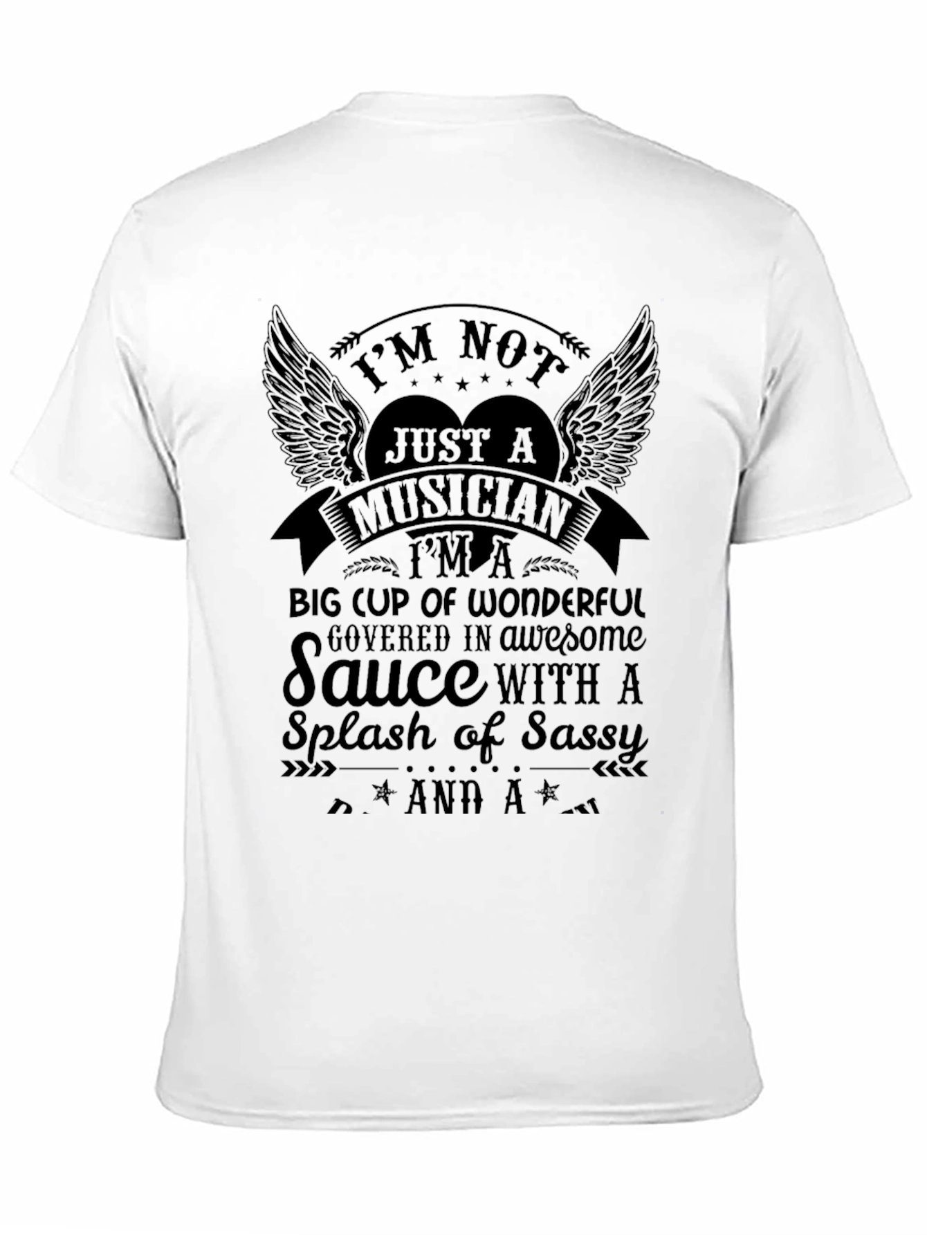 Musician Sassy Sauce Graphic Tee - Unisex Black T-Shirt