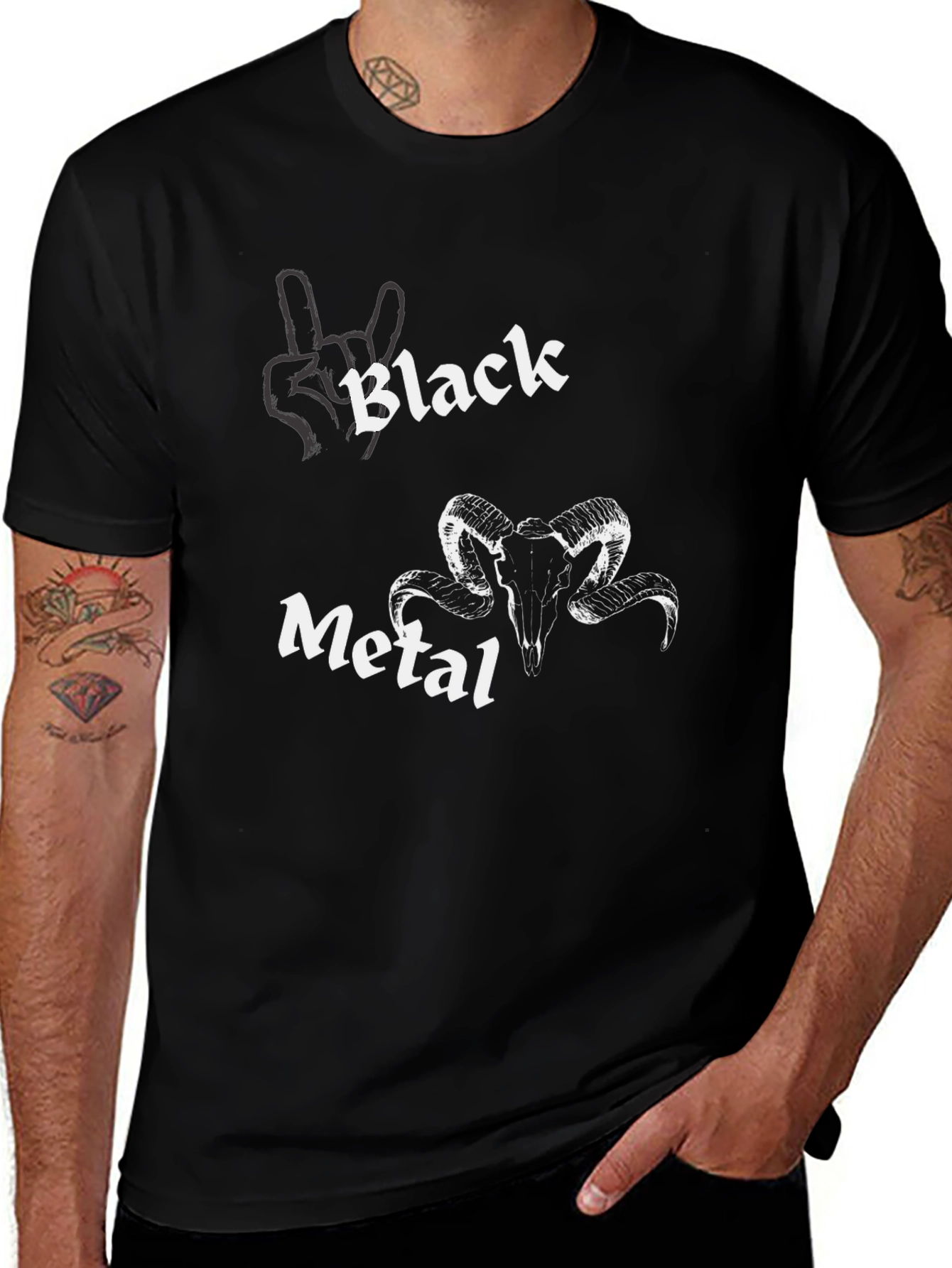 Black Metal T-Shirt - Graphic Print Tee