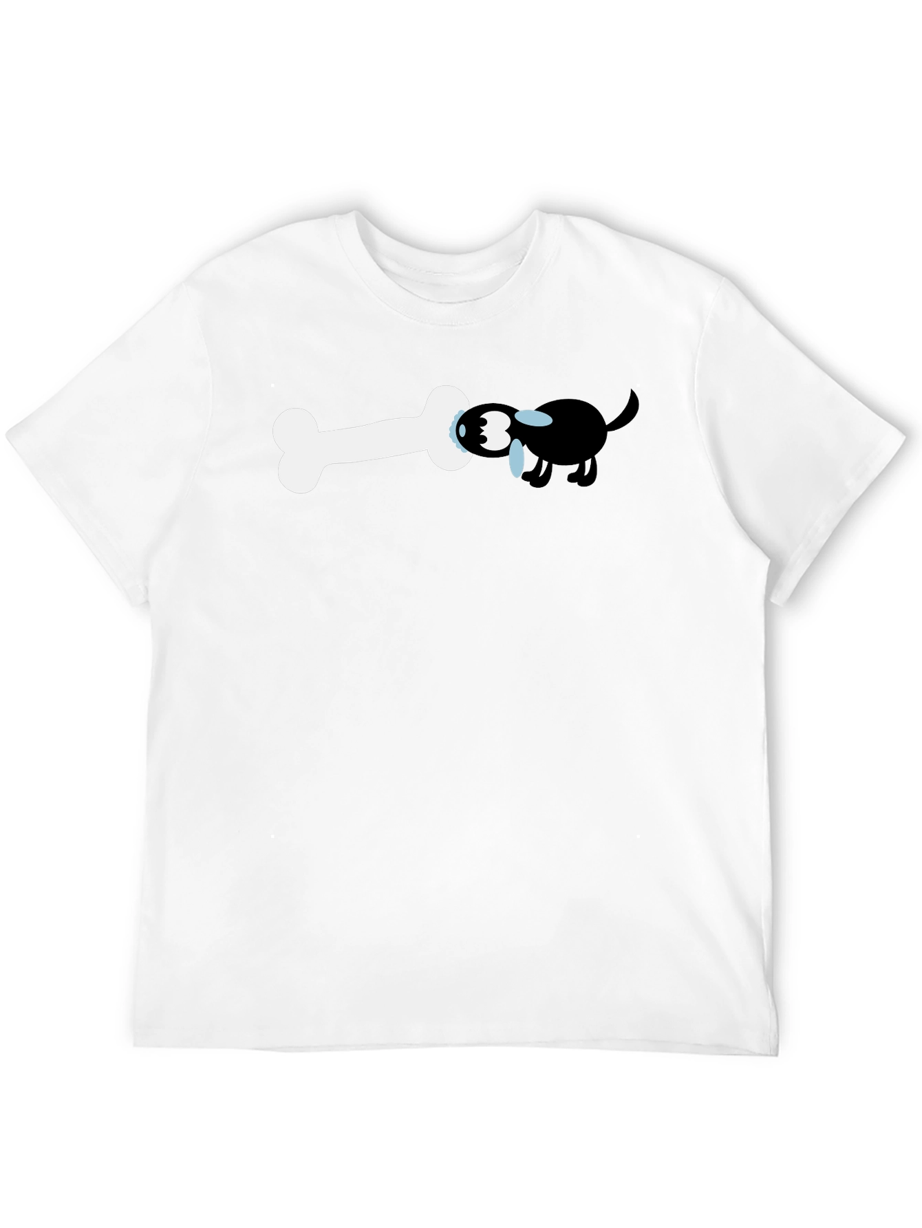 Funny Dog and Bone Graphic Tee - Black T-Shirt