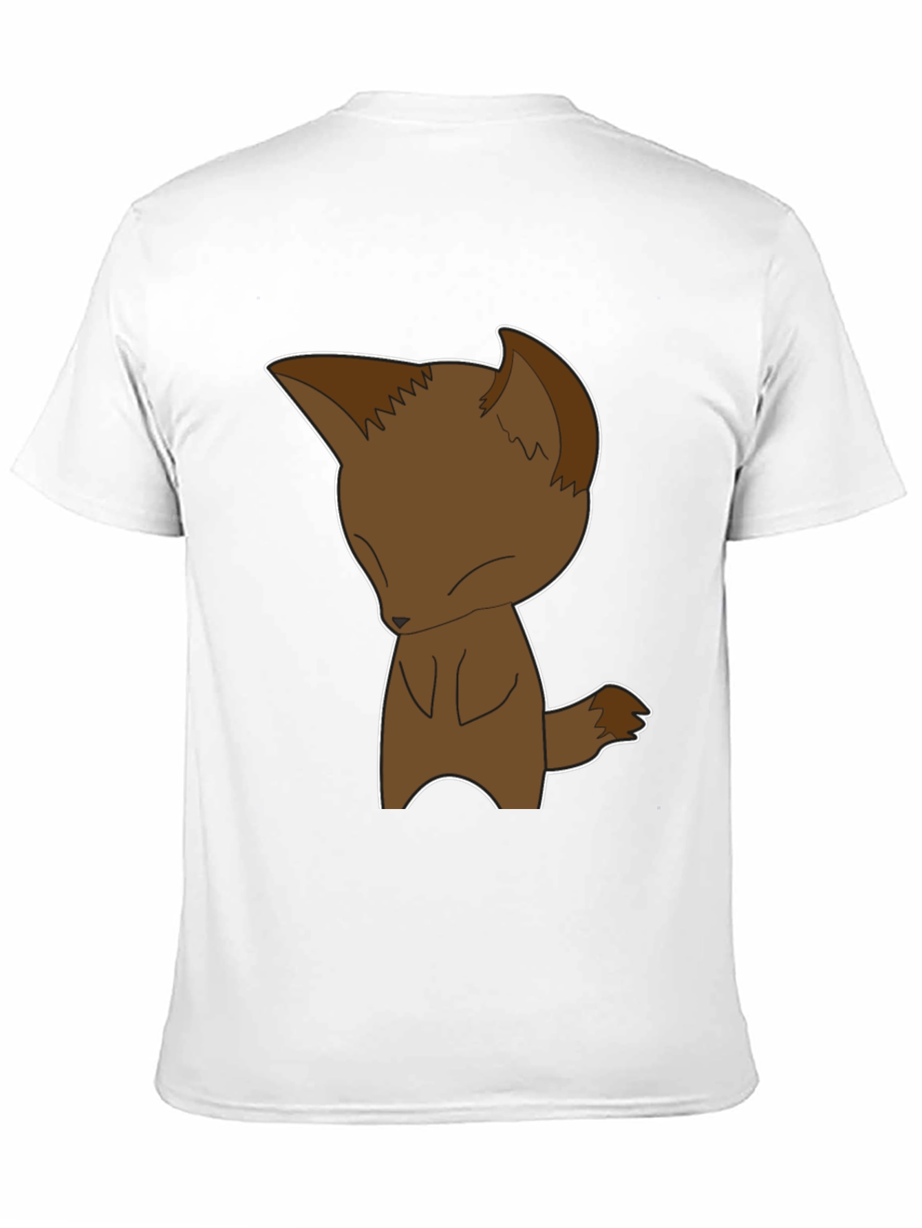 Cartoon Fox Graphic Tee - Black Unisex T-Shirt