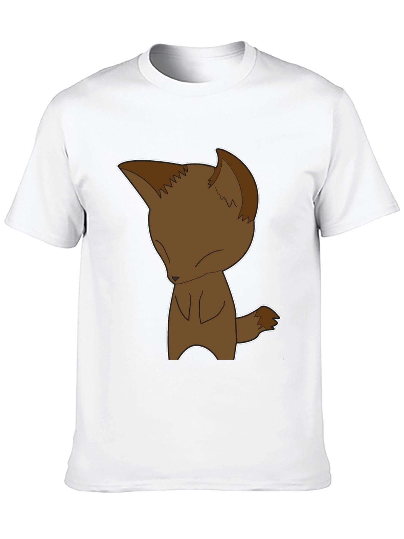 Cartoon Fox Graphic Tee - Black Unisex T-Shirt