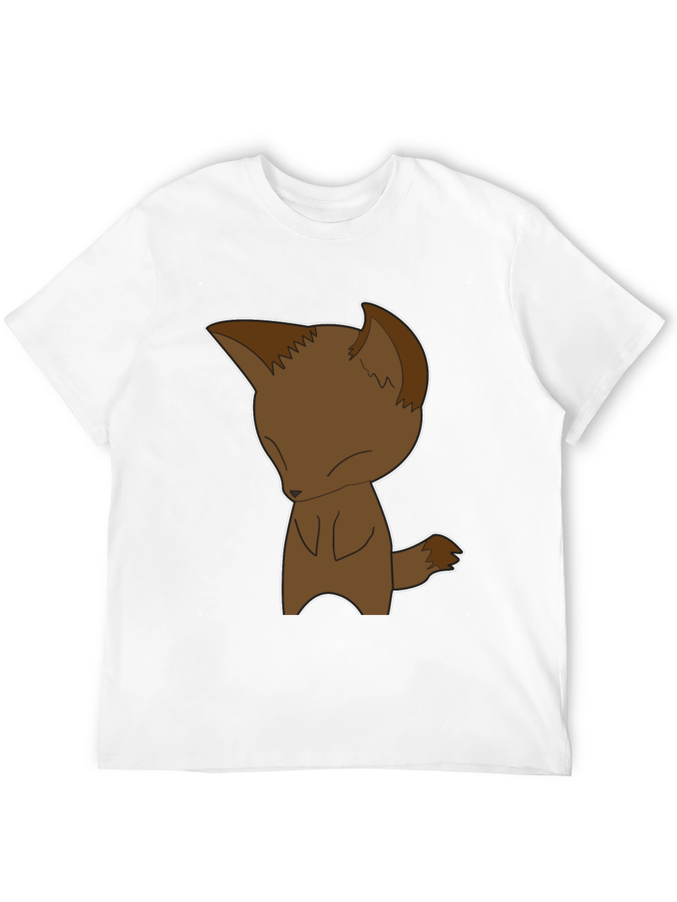 Cartoon Fox Graphic Tee - Black Unisex T-Shirt