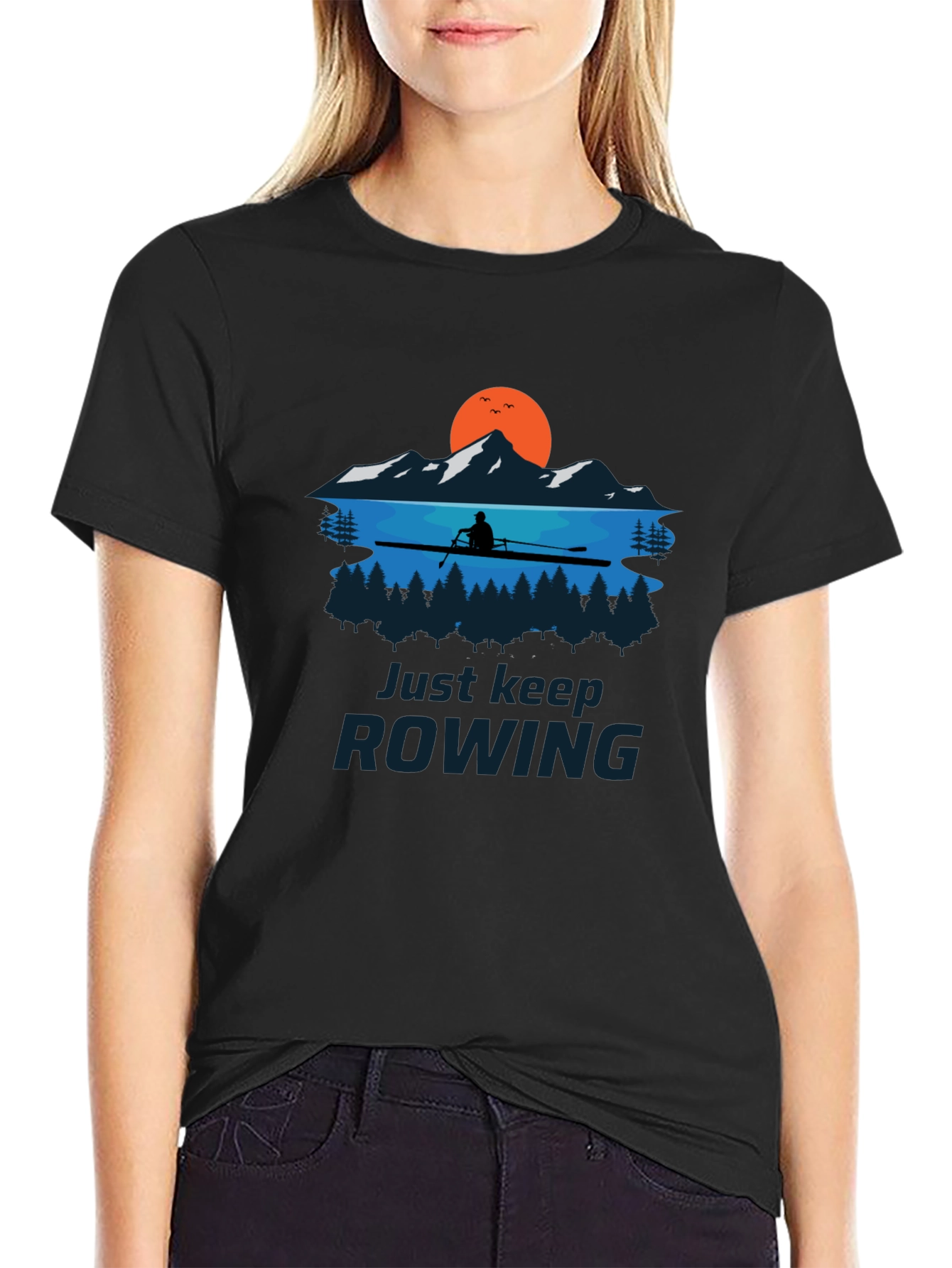 Rowing Graphic T-Shirt - Just Keep Rowing