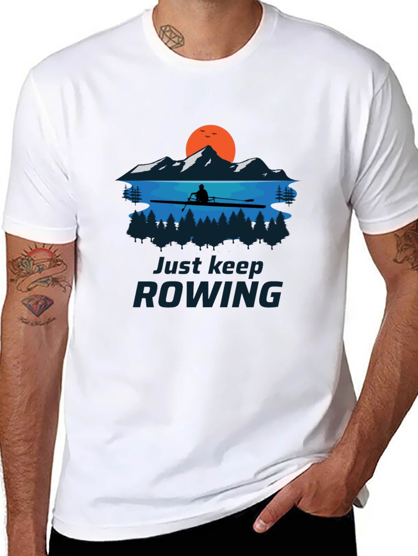 Rowing Graphic T-Shirt - Just Keep Rowing