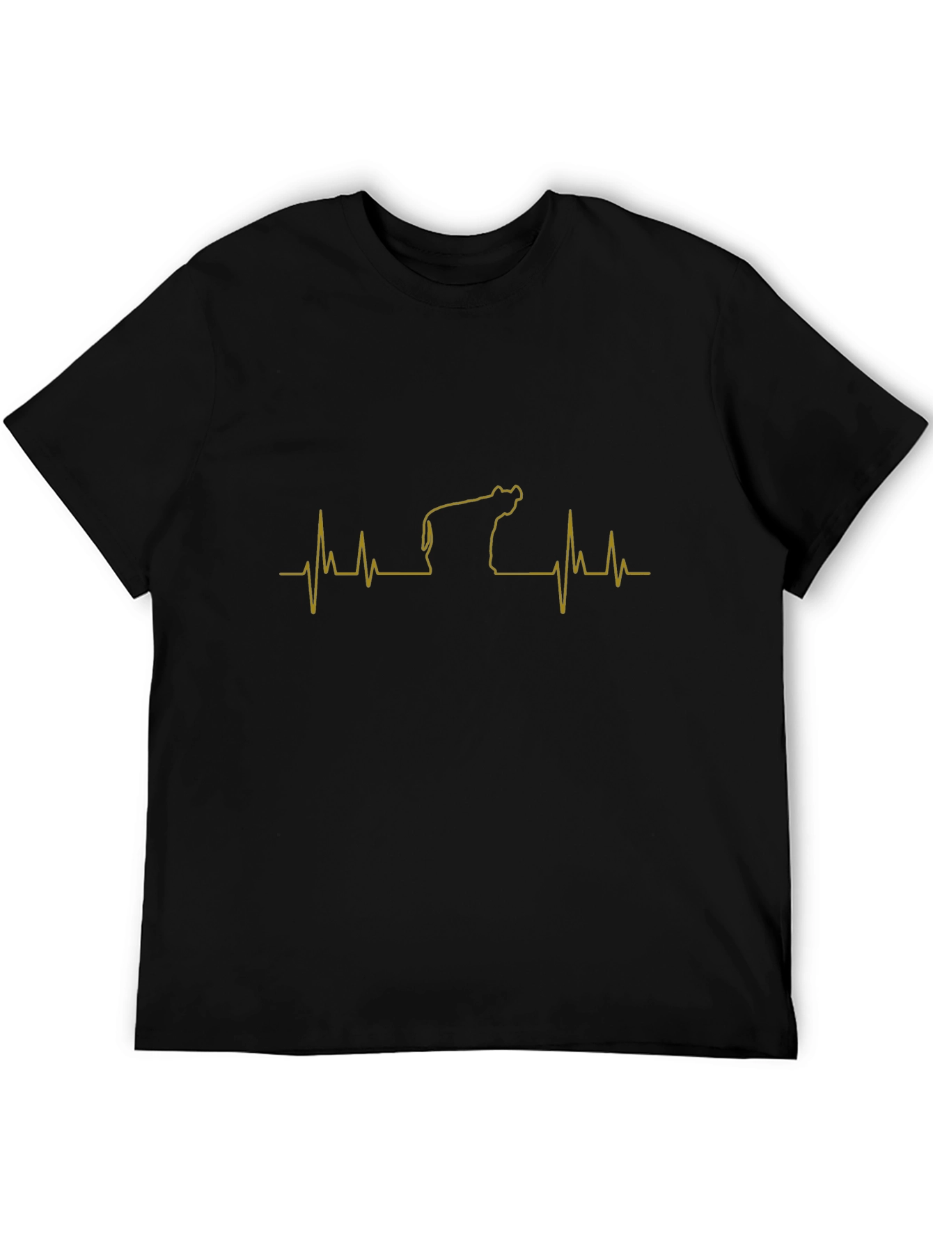 Heartbeat Cow T-Shirt - Black Animal Lover Tee
