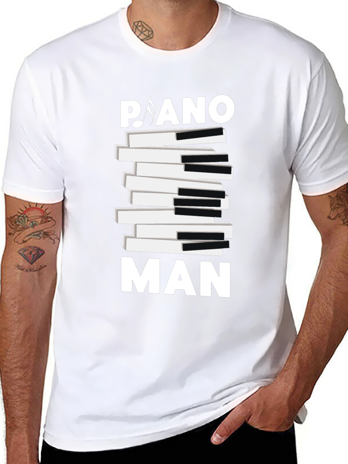 Piano Man Graphic Tee - Music Lover T-Shirt