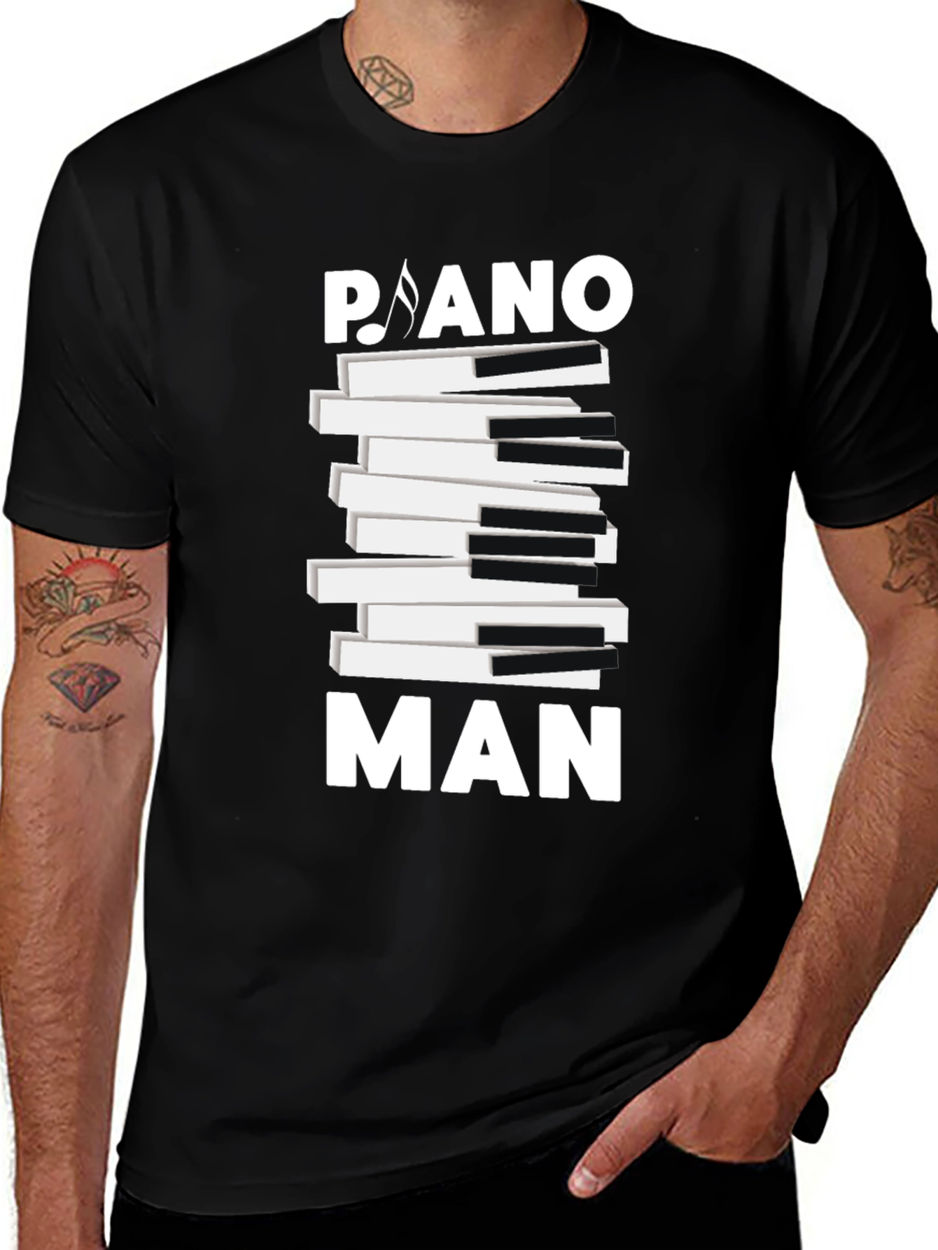 Piano Man Graphic Tee - Music Lover T-Shirt