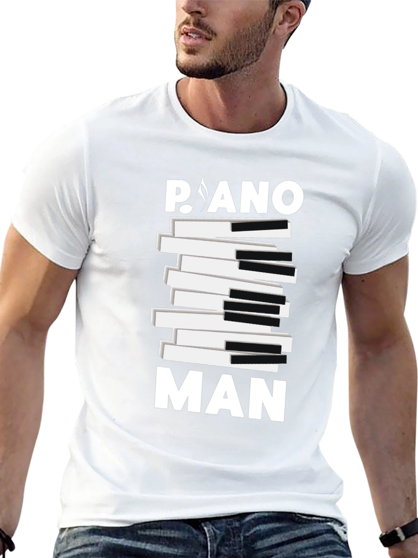 Piano Man Graphic Tee - Music Lover T-Shirt