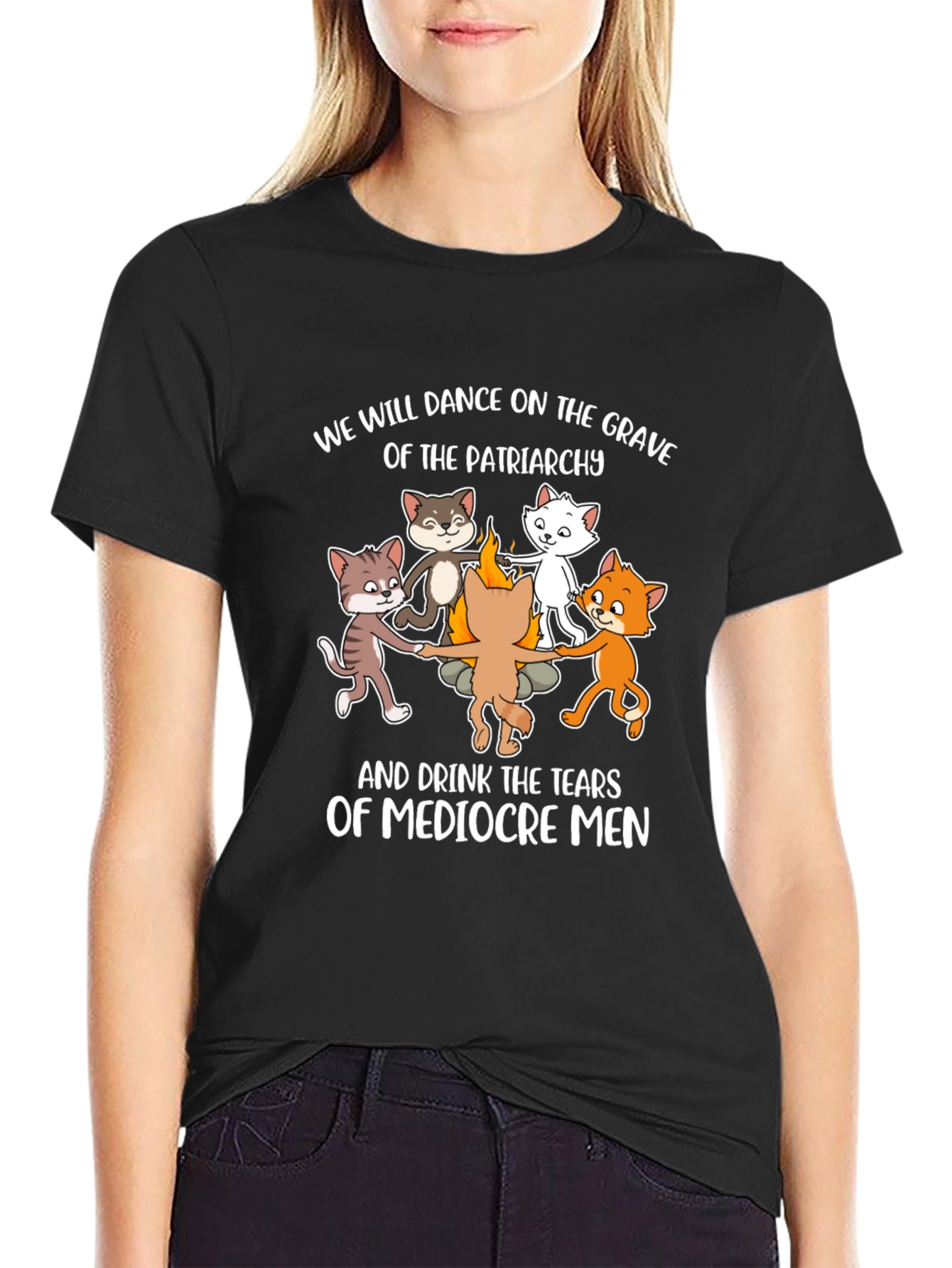 Feminist Cats Dancing Graphic Tee