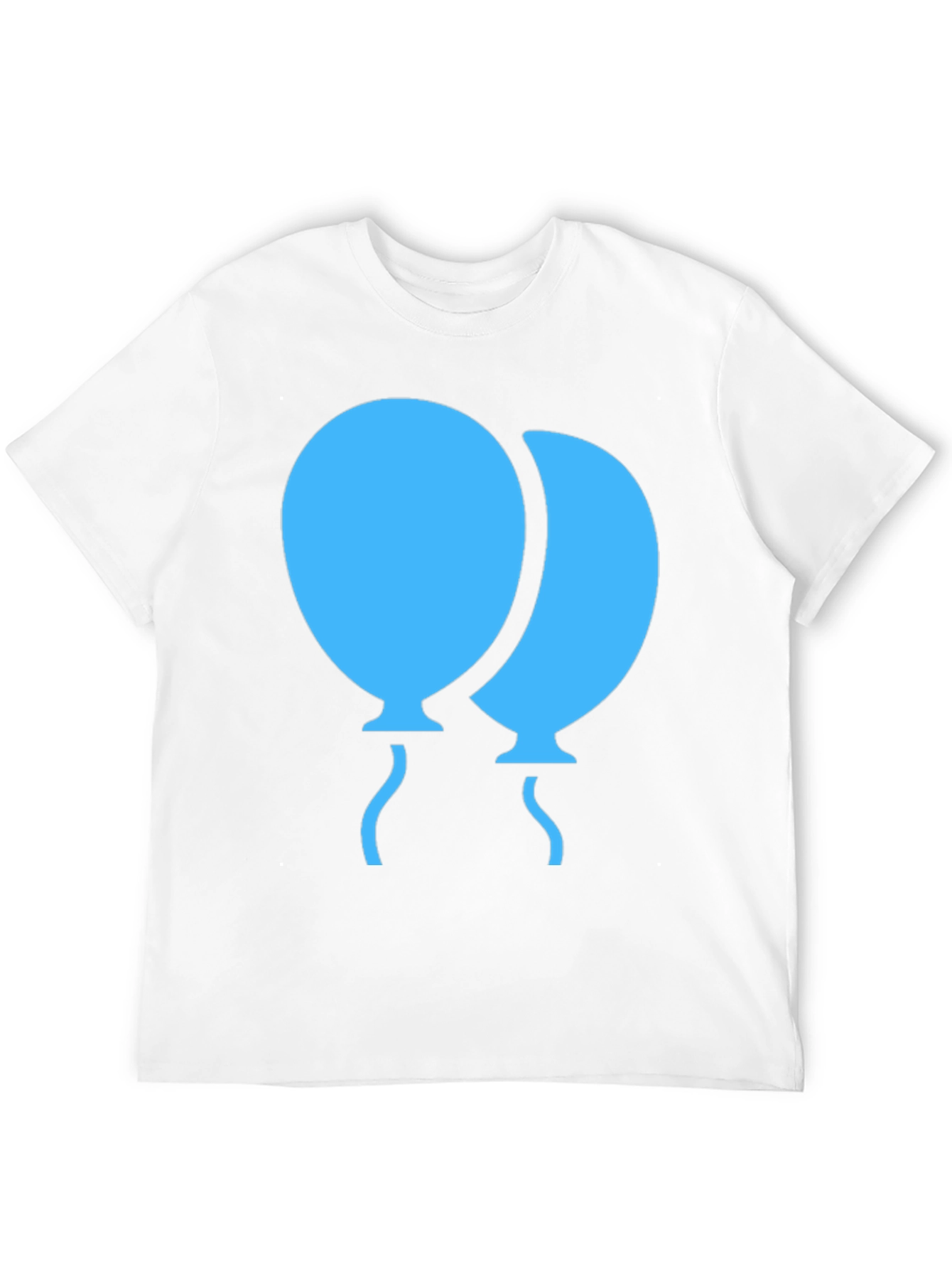 Blue Balloons Graphic Black T-Shirt