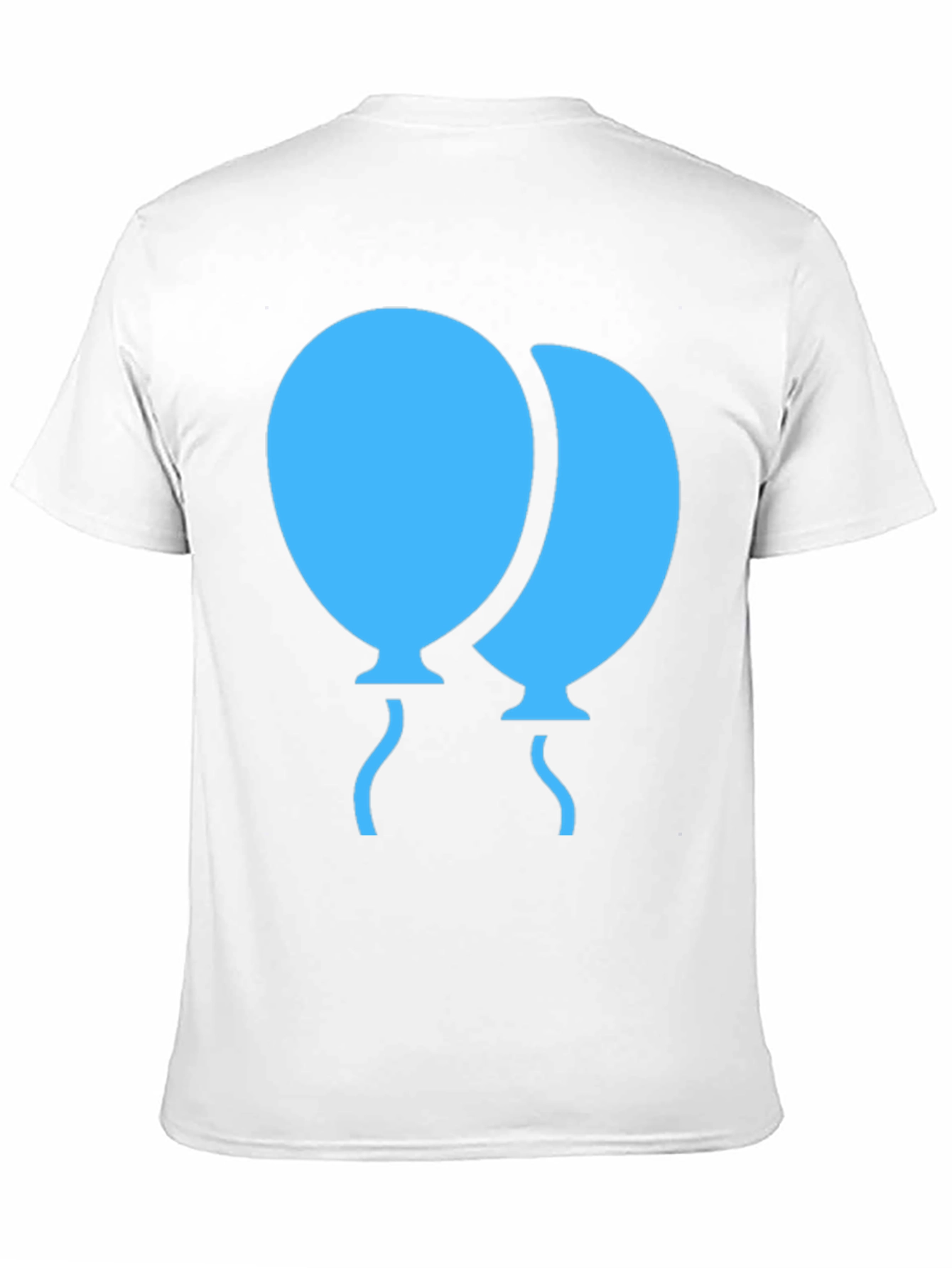 Blue Balloons Graphic Black T-Shirt