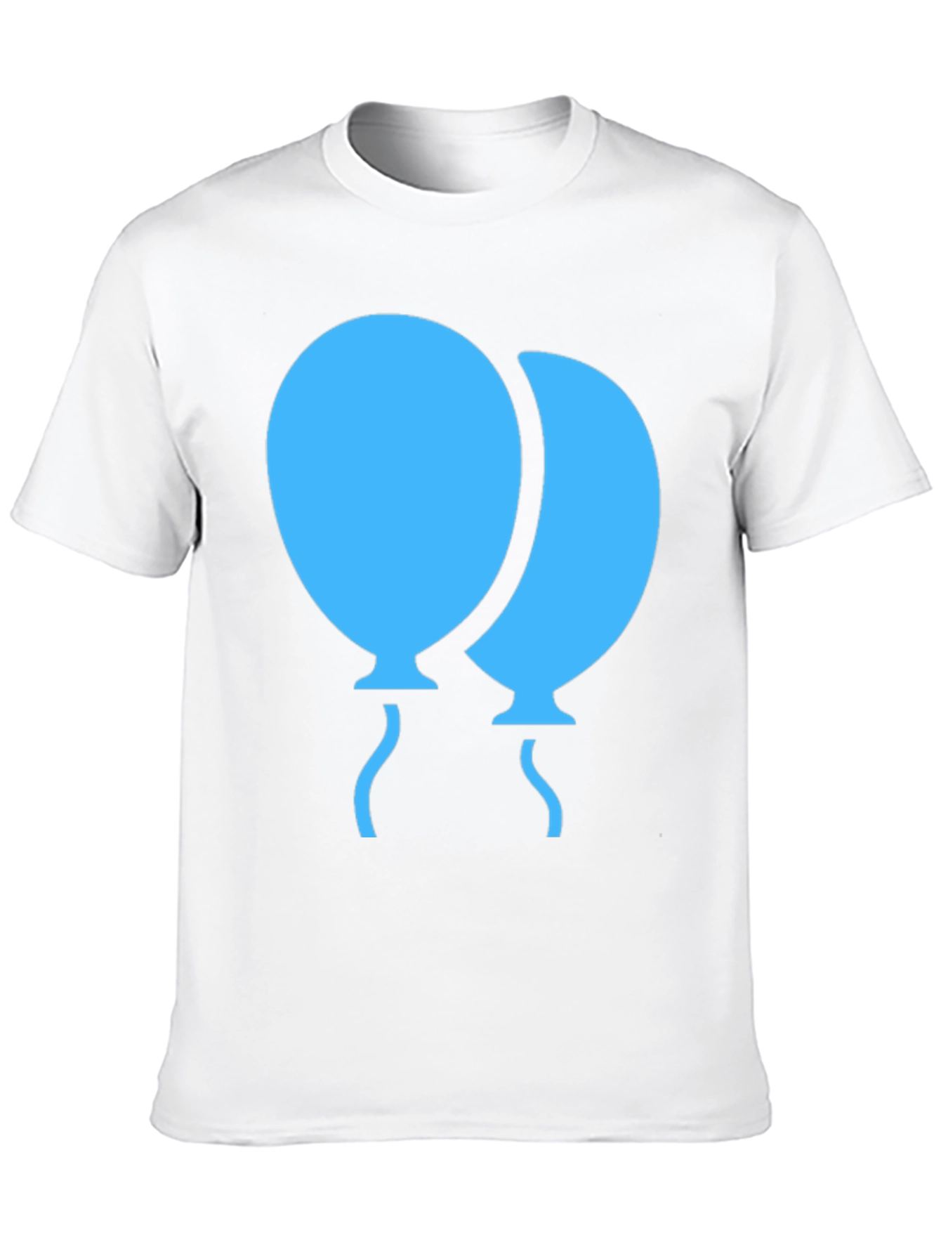 Blue Balloons Graphic Black T-Shirt