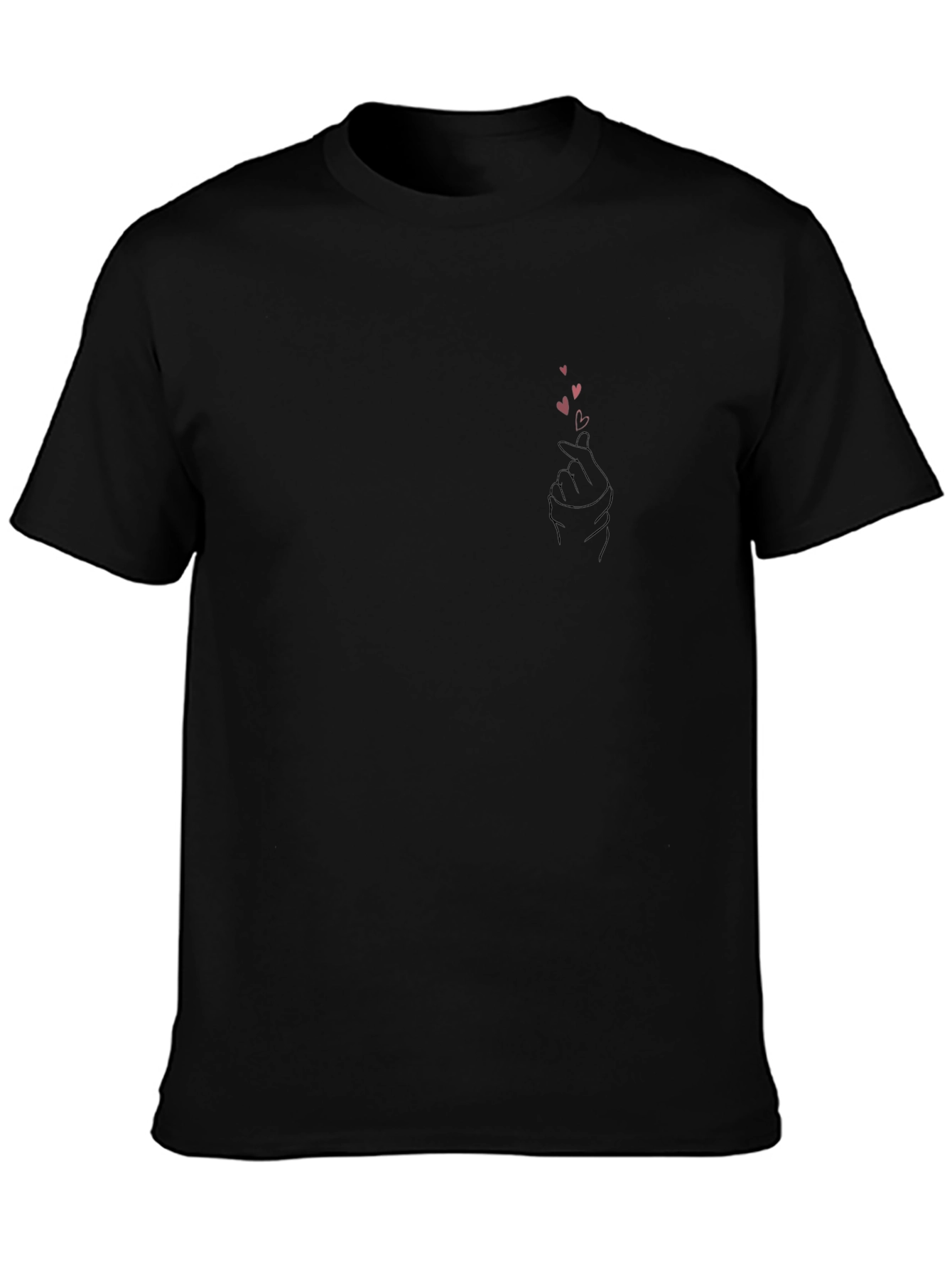Black Graphic Tee - Love Sign Design