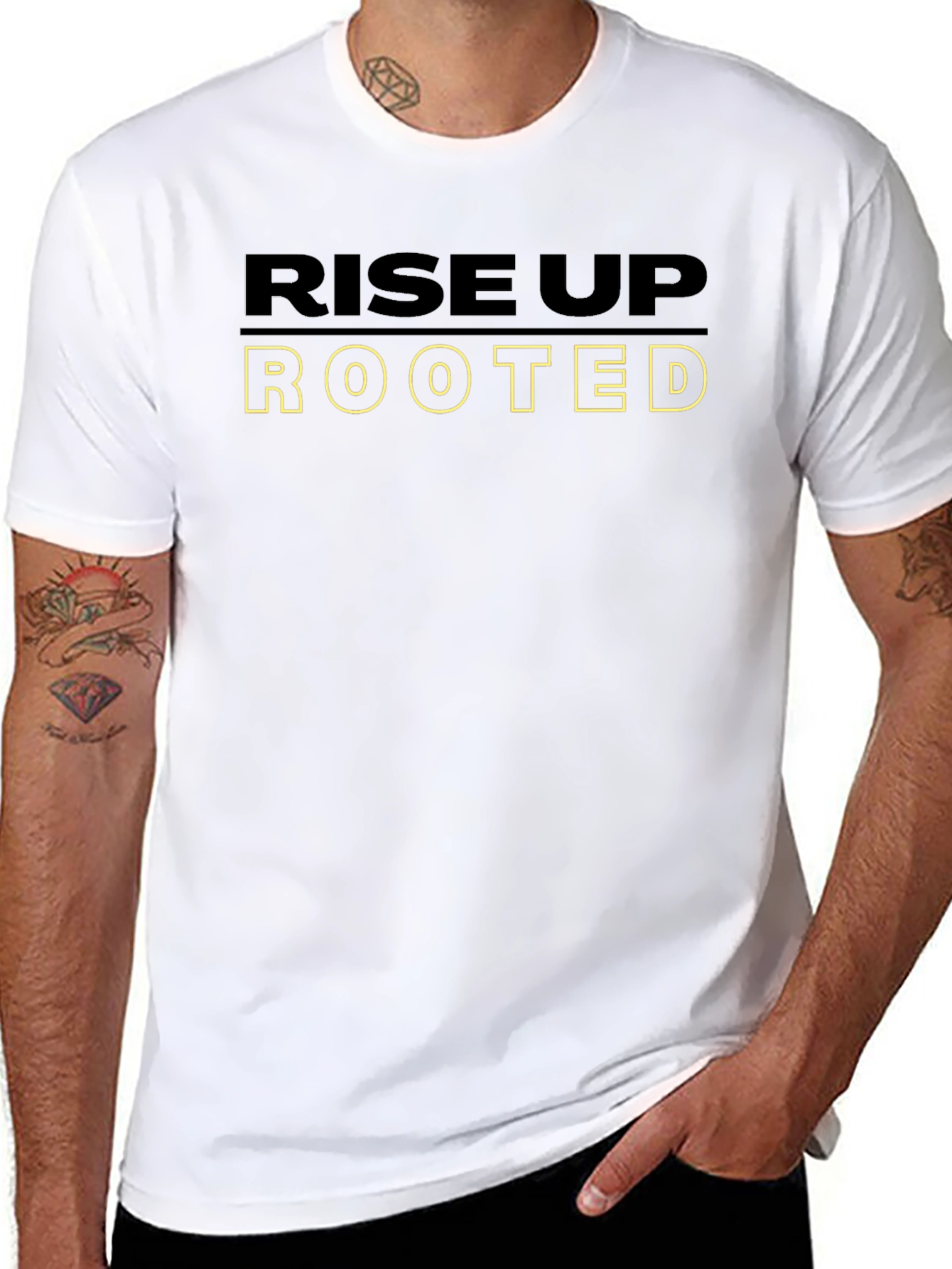 Rise Up Rooted Graphic Tee - Black Cotton Blend