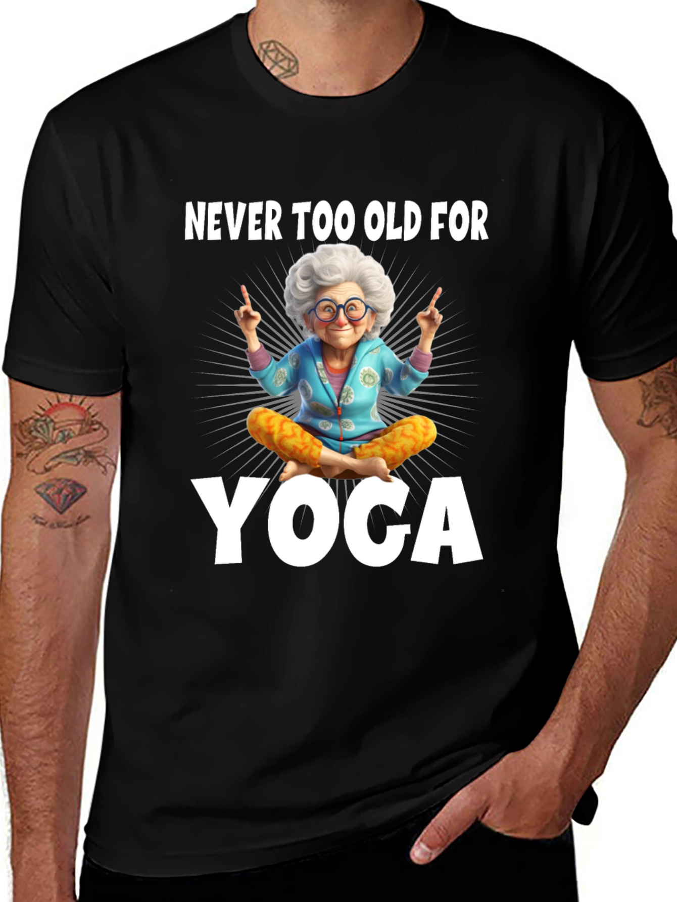 Never Too Old For Yoga Graphic Tee