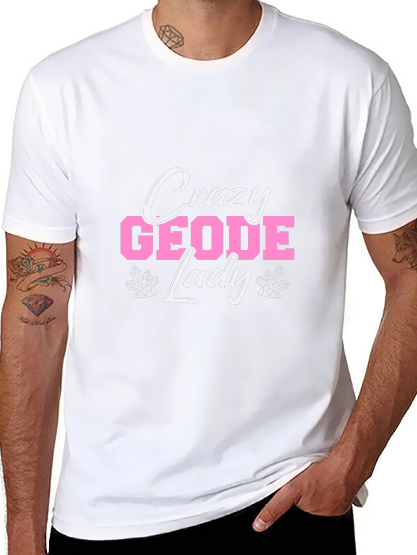 Crazy Geode Lady Graphic T-Shirt - Black