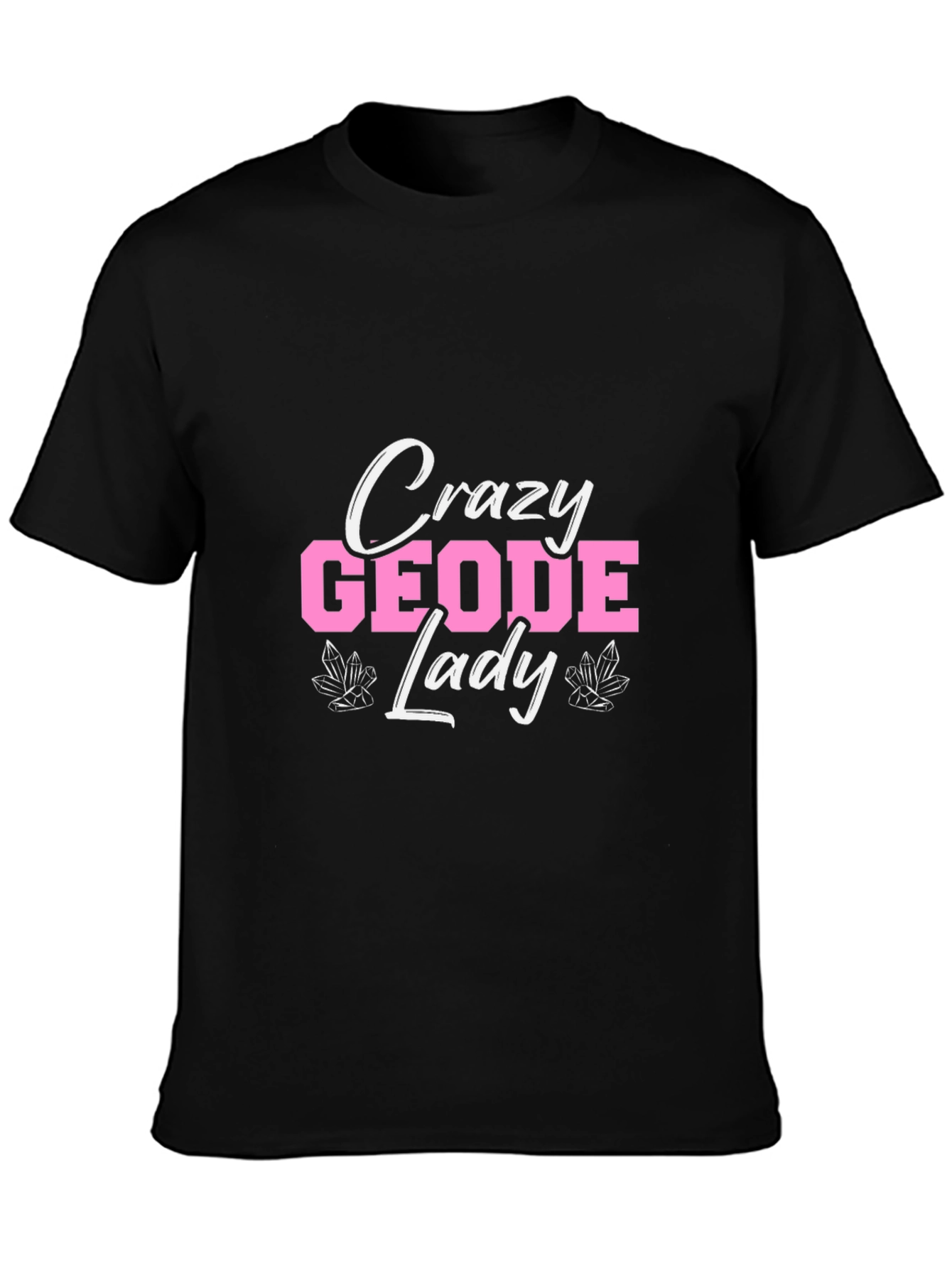 Crazy Geode Lady Graphic T-Shirt - Black