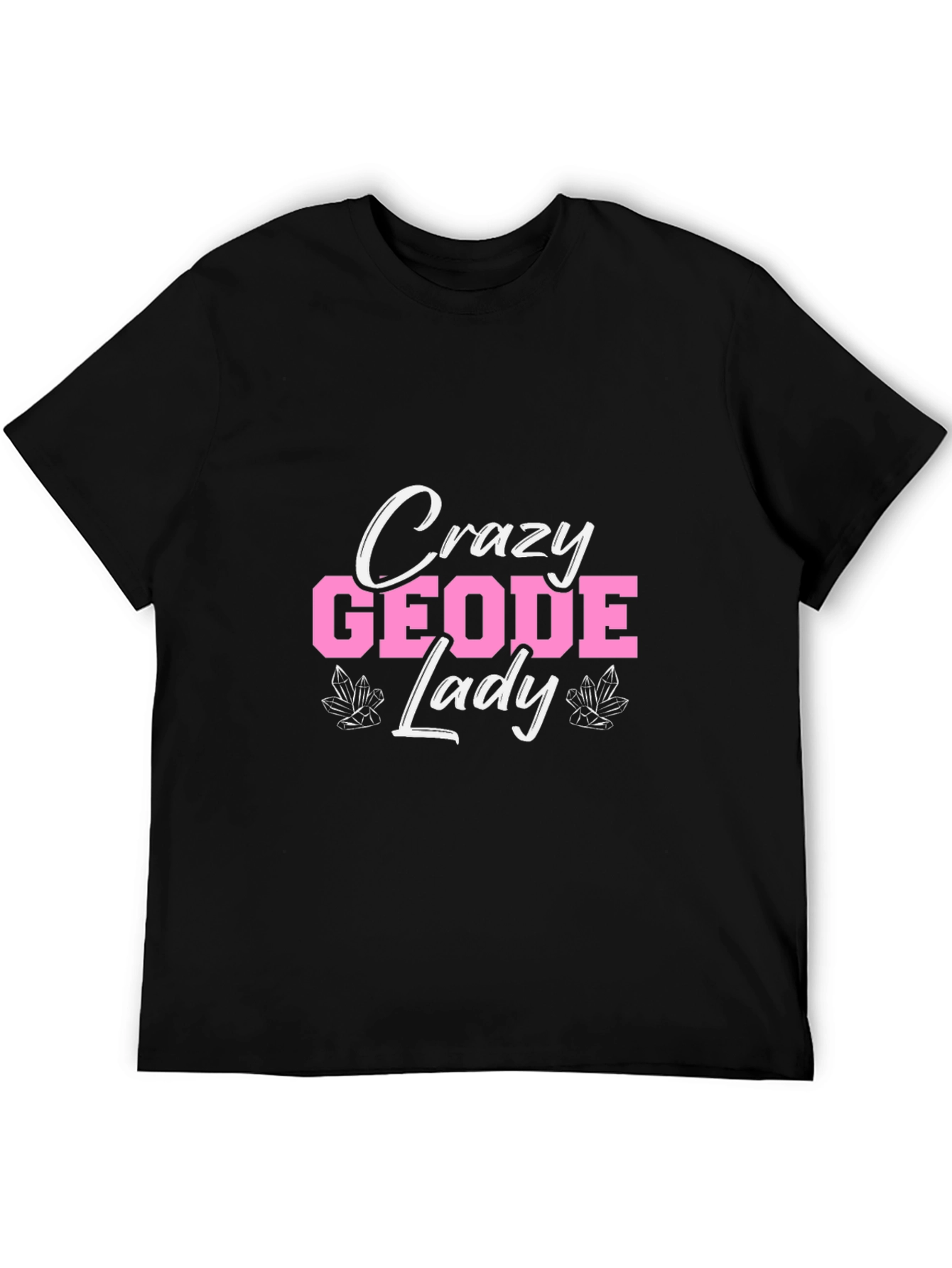 Crazy Geode Lady Graphic T-Shirt - Black