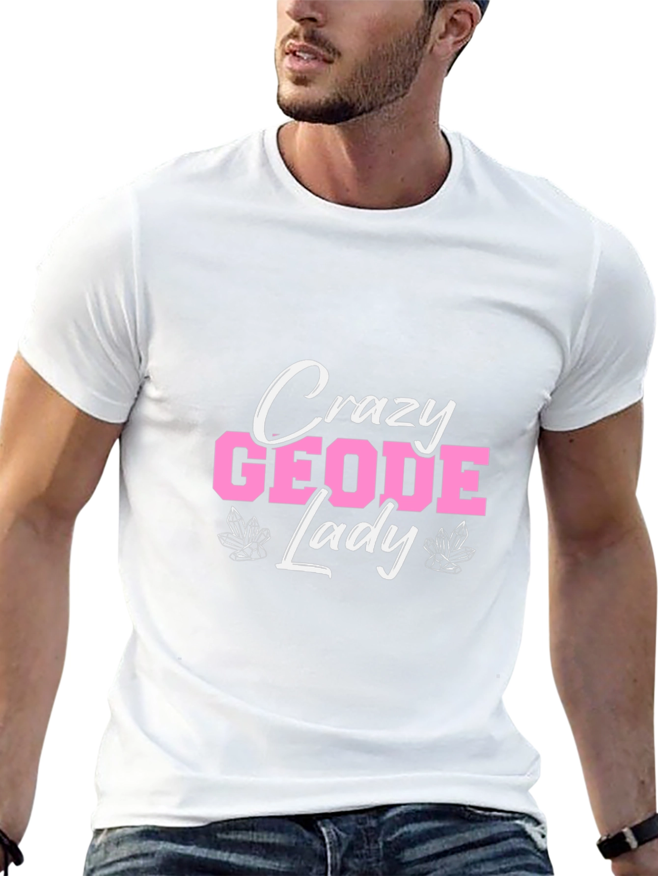 Crazy Geode Lady Graphic T-Shirt - Black
