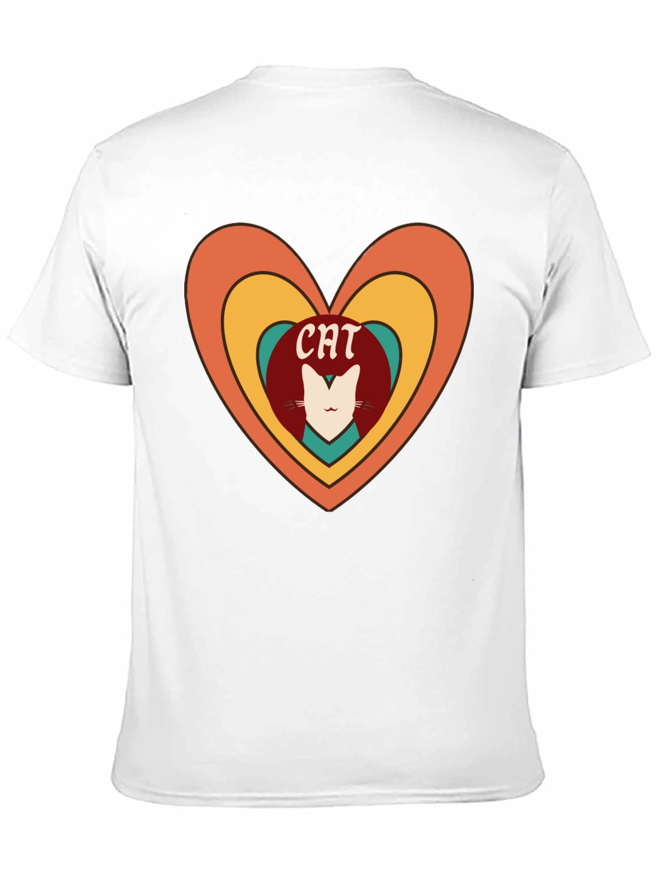 Retro Cat Lover Heart T-Shirt