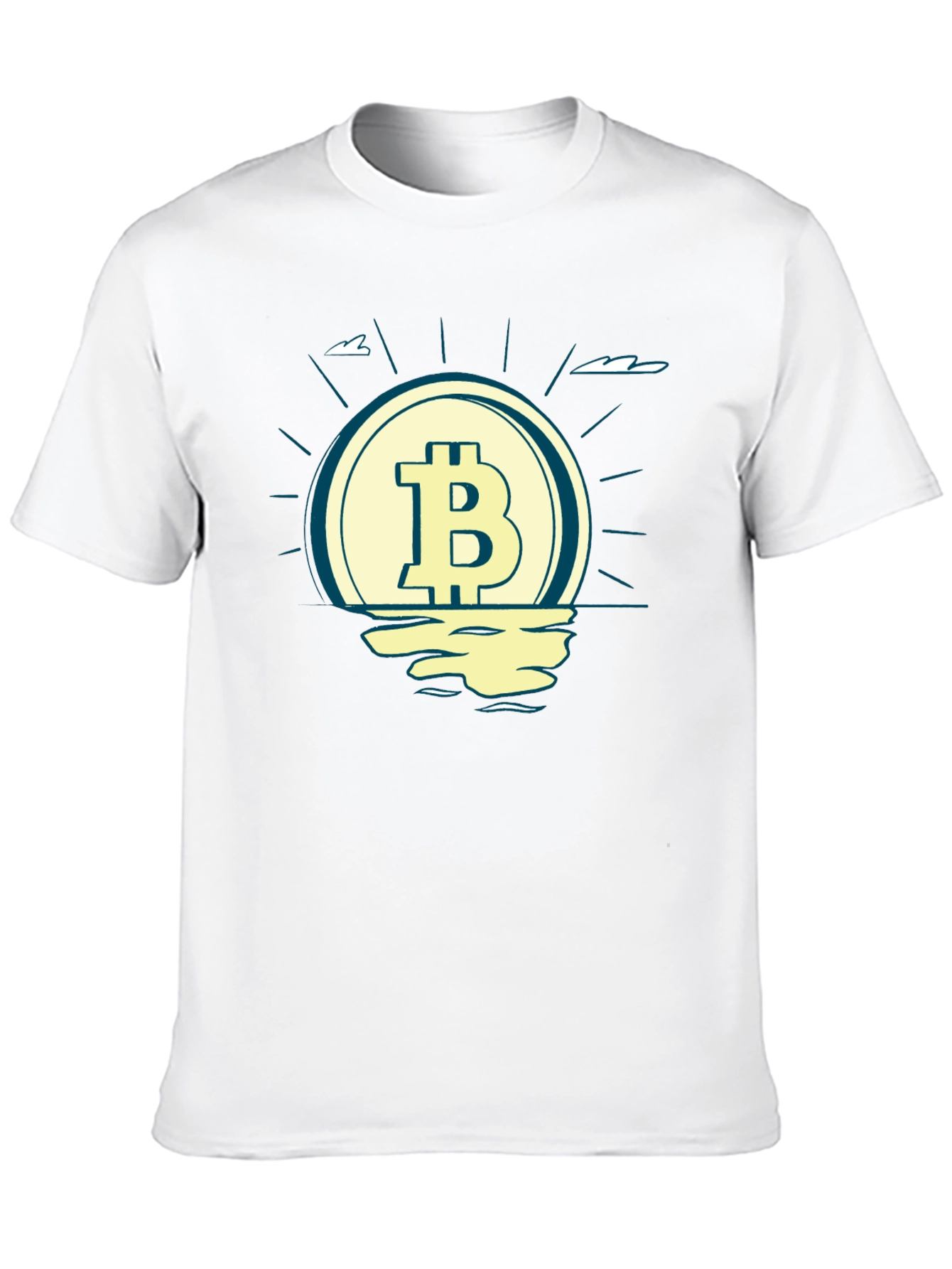 Bitcoin Sunset Graphic Tee - Crypto Lovers Black T-Shirt