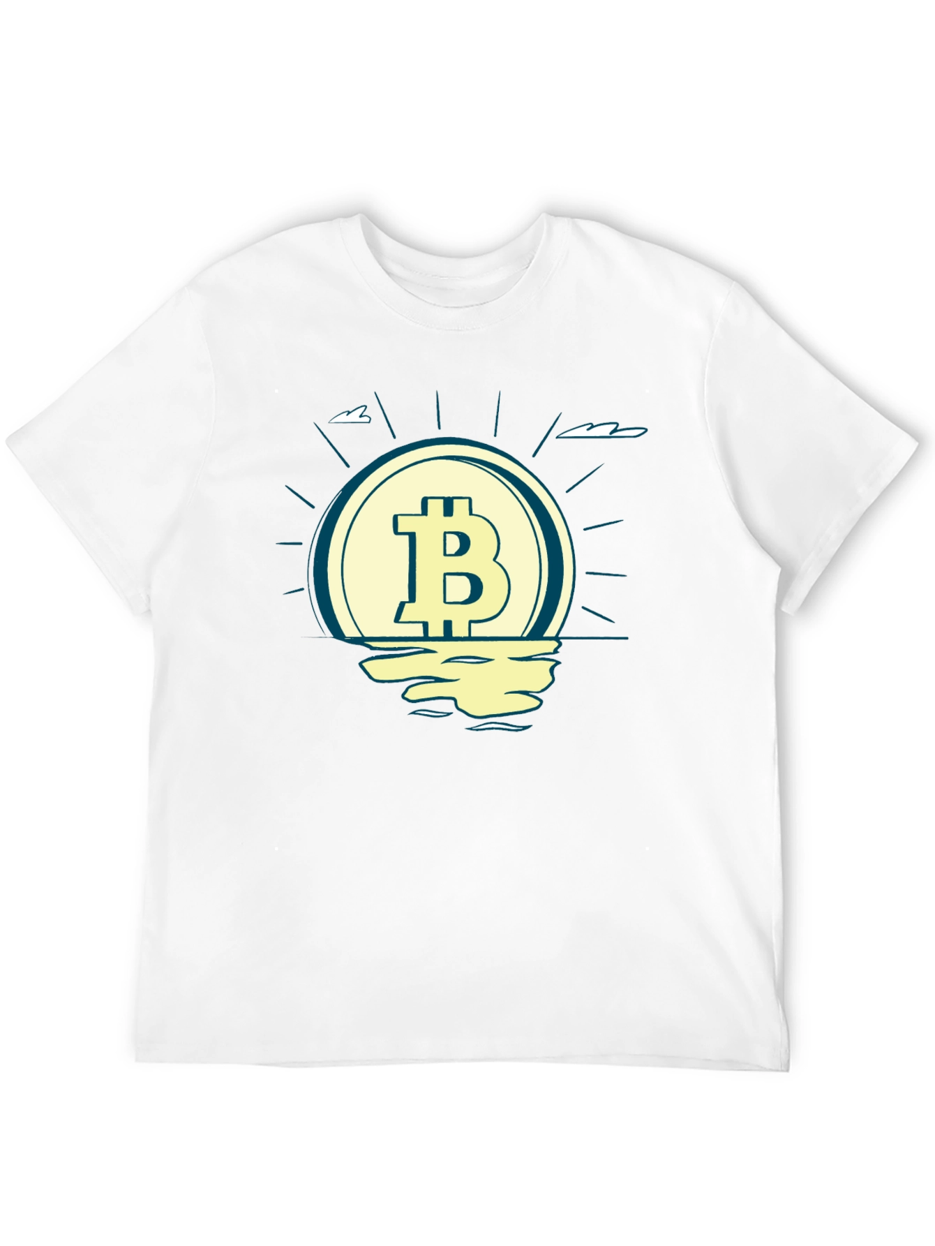 Bitcoin Sunset Graphic Tee - Crypto Lovers Black T-Shirt