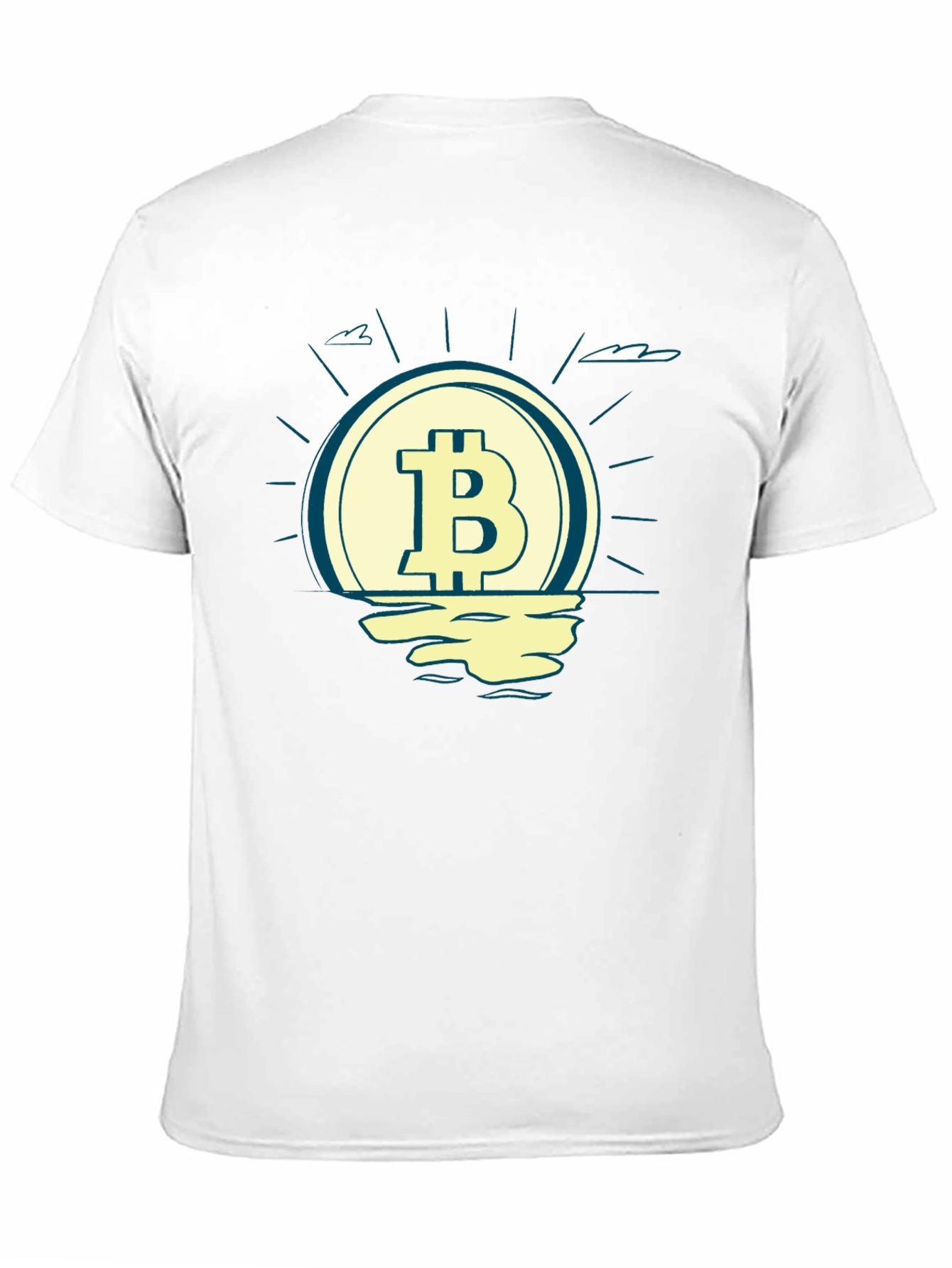 Bitcoin Sunset Graphic Tee - Crypto Lovers Black T-Shirt