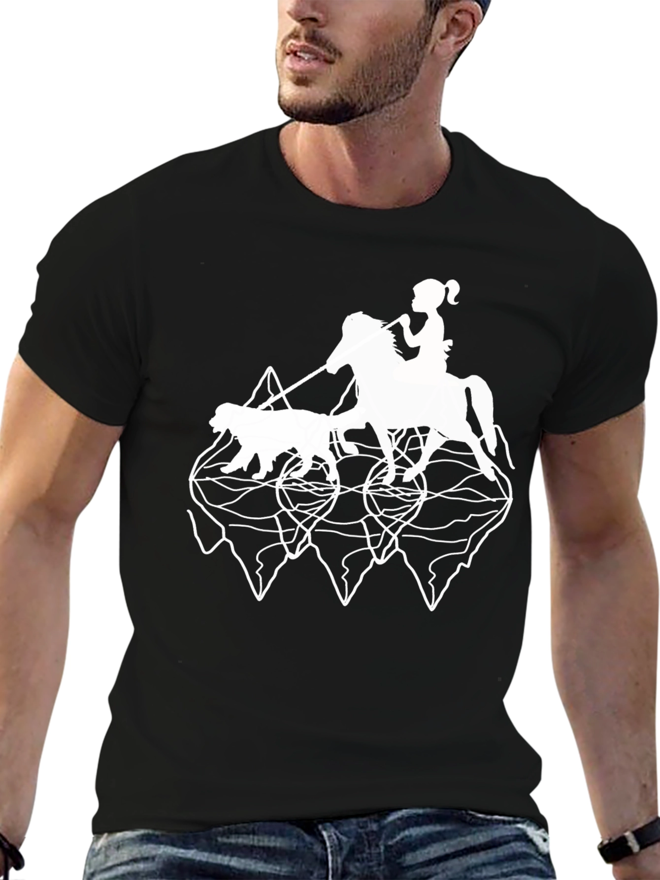 Horse & Dog Graphic T-Shirt