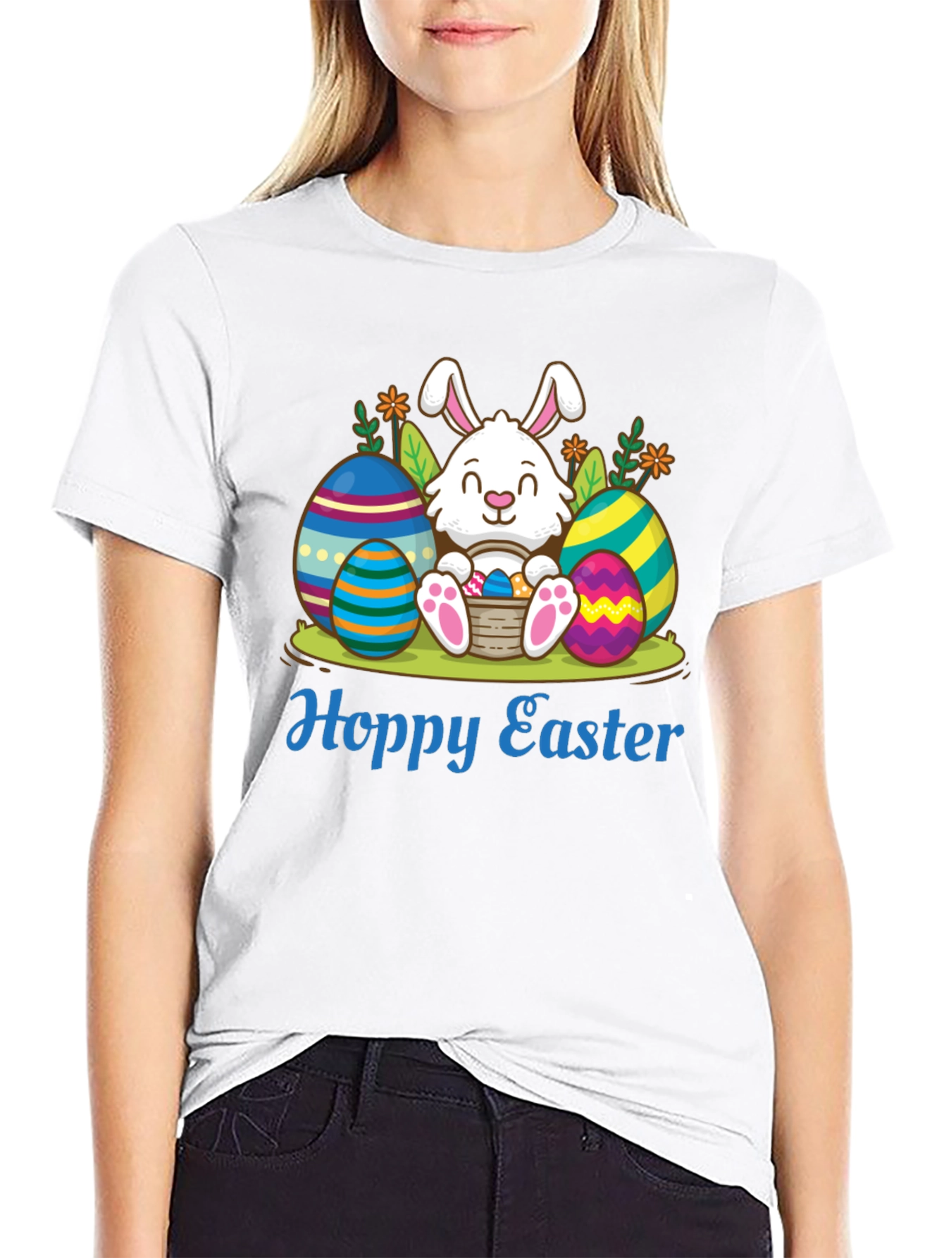 Hoppy Easter Bunny T-Shirt - Cute Holiday Tee