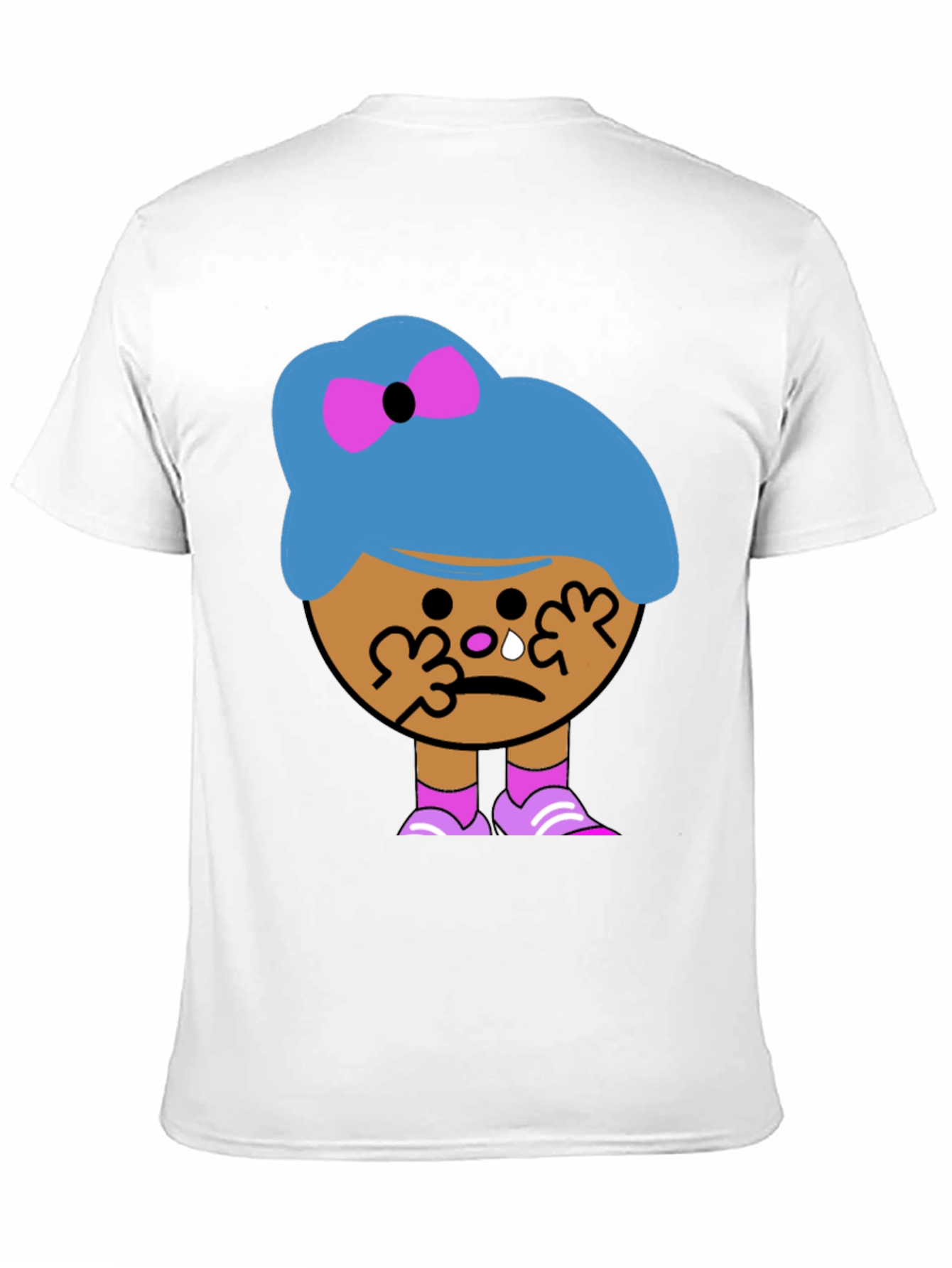 Tearful Cartoon Character Graphic T-Shirt
