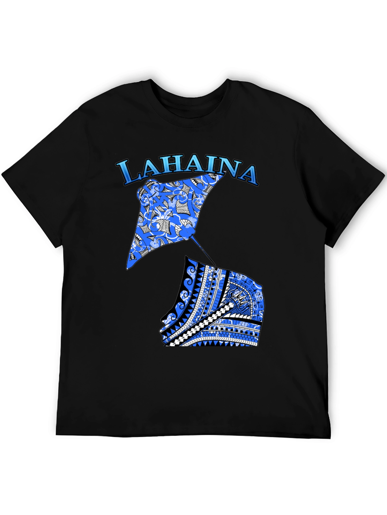 Lahaina Stingray Graphic Tee - Black Cotton Blend