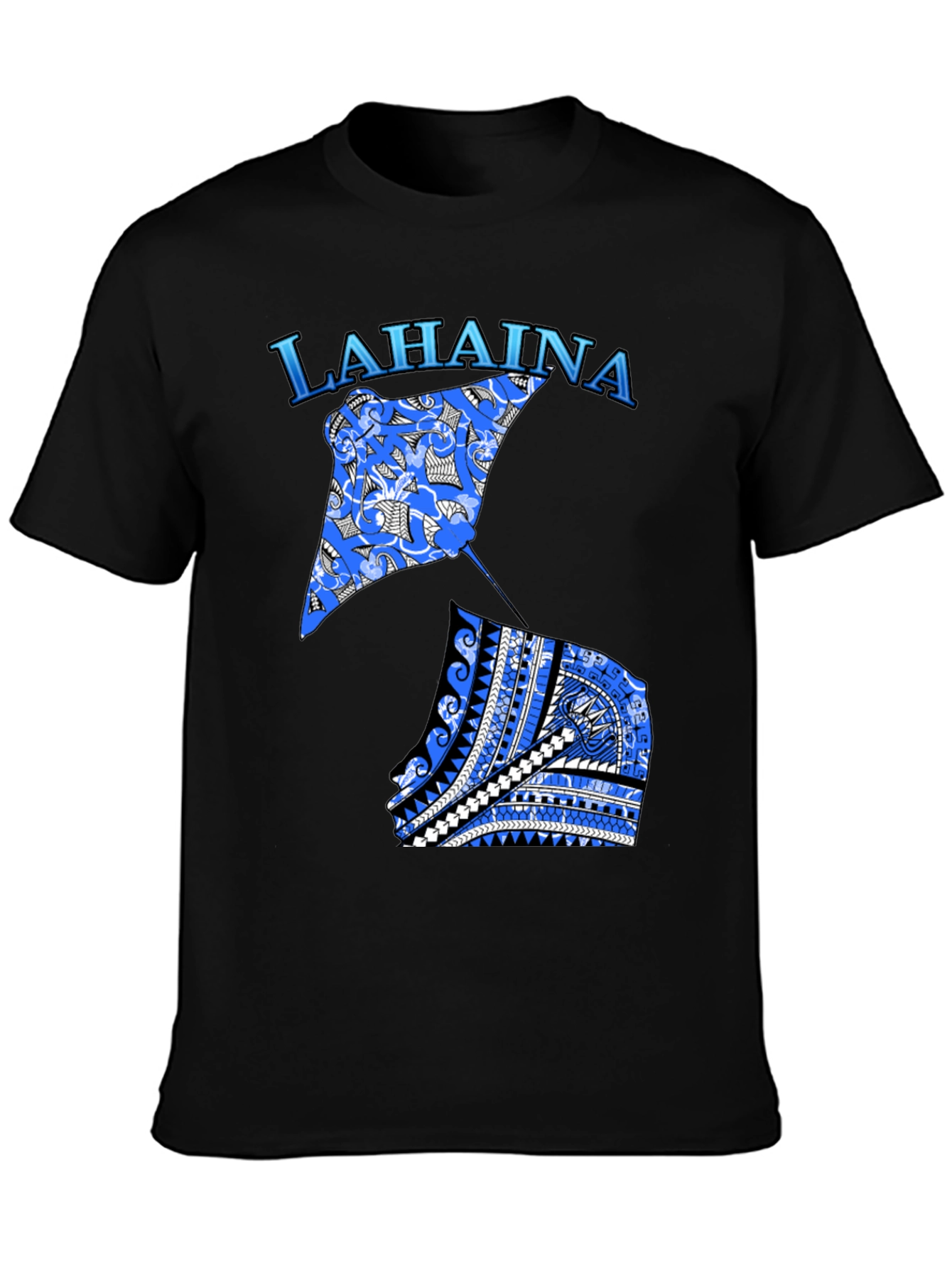 Lahaina Stingray Graphic Tee - Black Cotton Blend