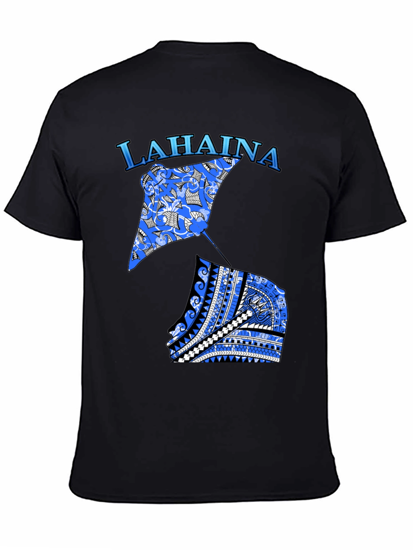 Lahaina Stingray Graphic Tee - Black Cotton Blend