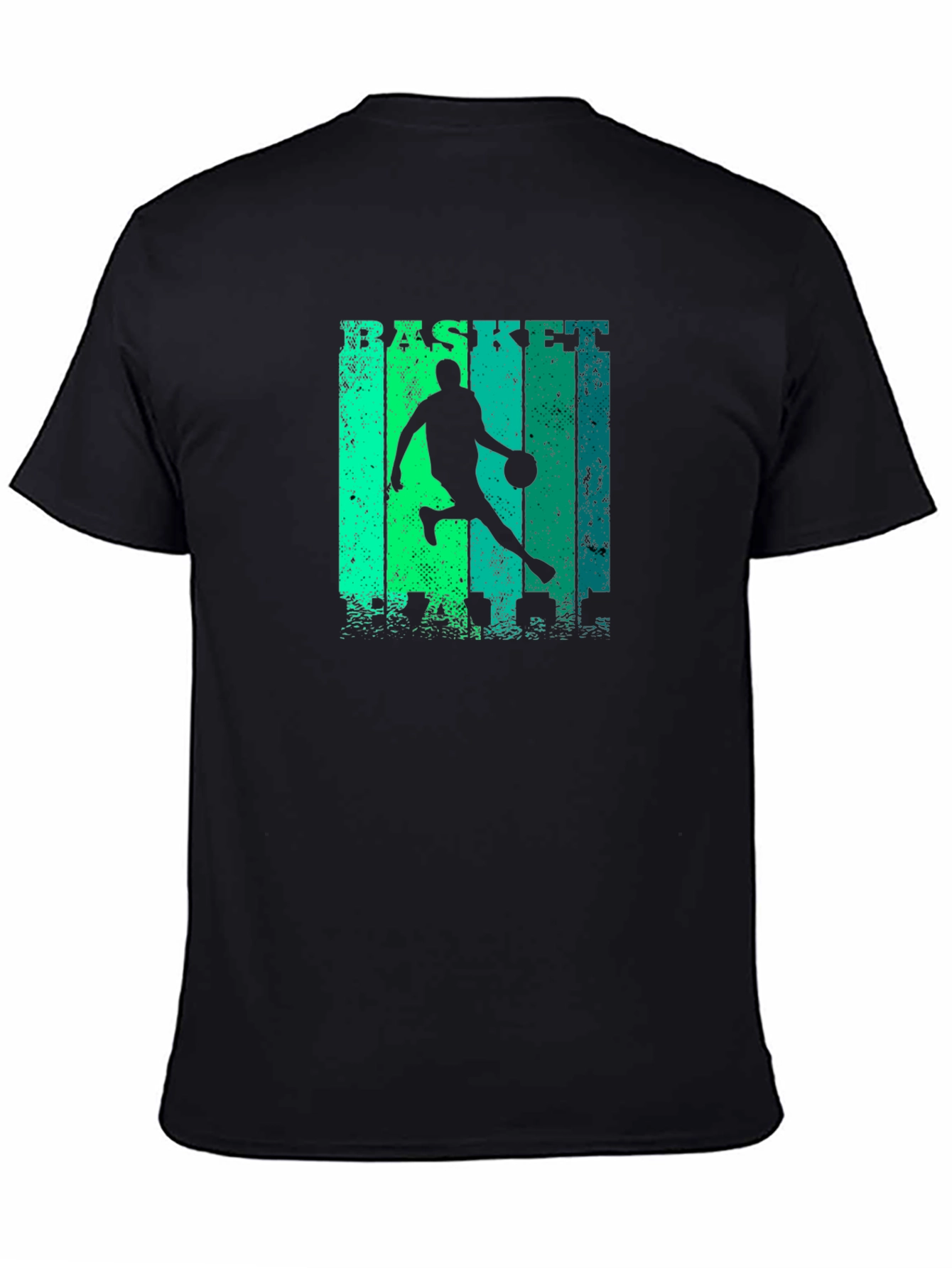 Basketball Player Graphic Print Black T-Shirt