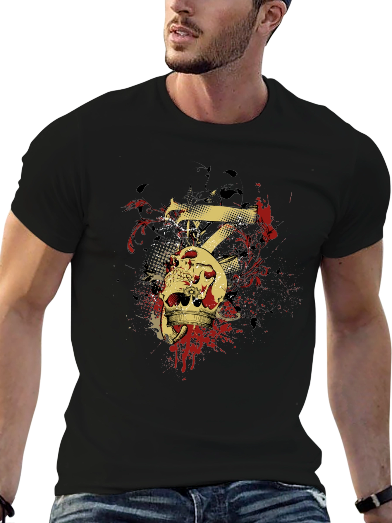 Skull Crown Tee - Edgy Graphic T-Shirt