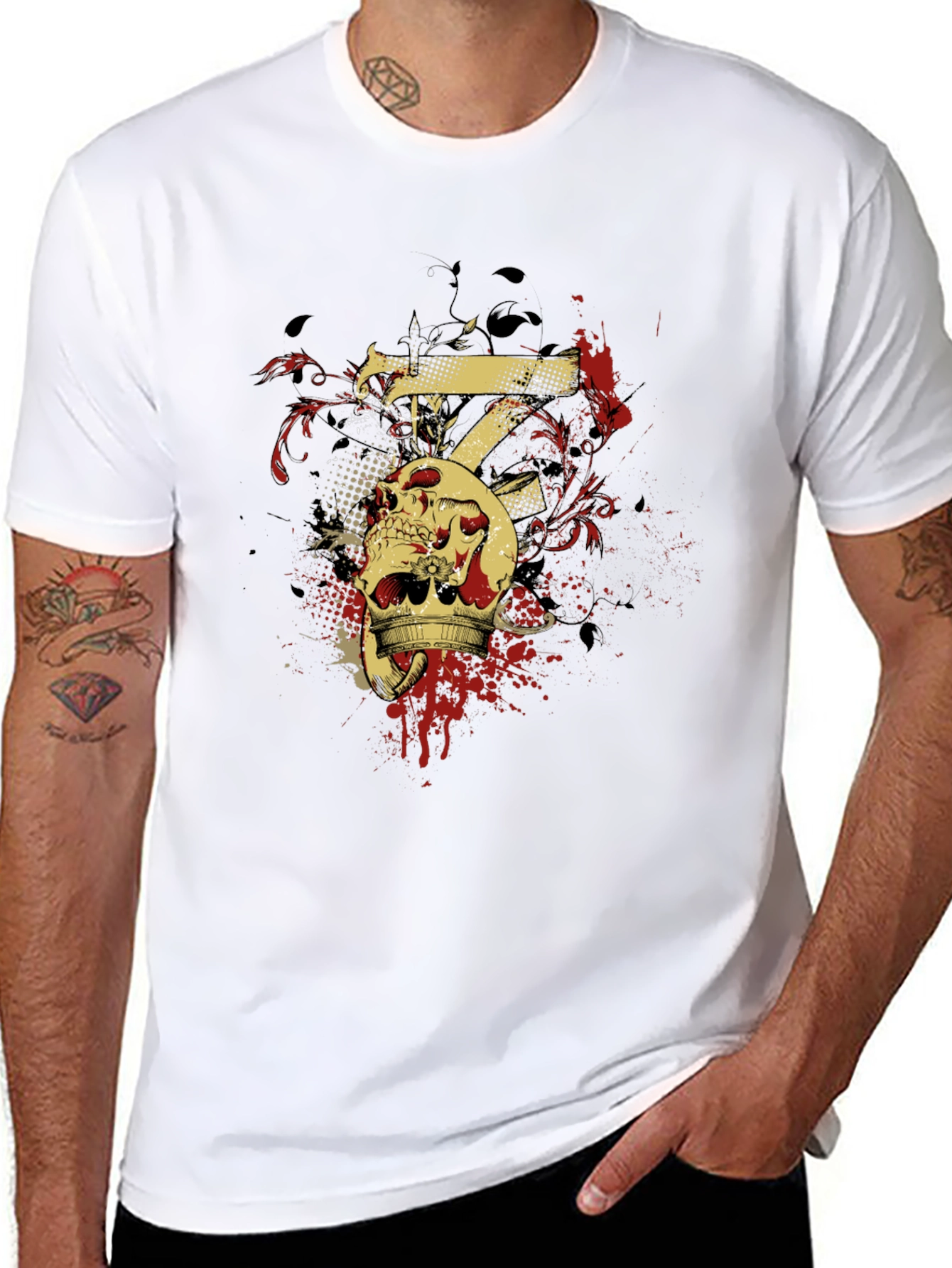 Skull Crown Tee - Edgy Graphic T-Shirt