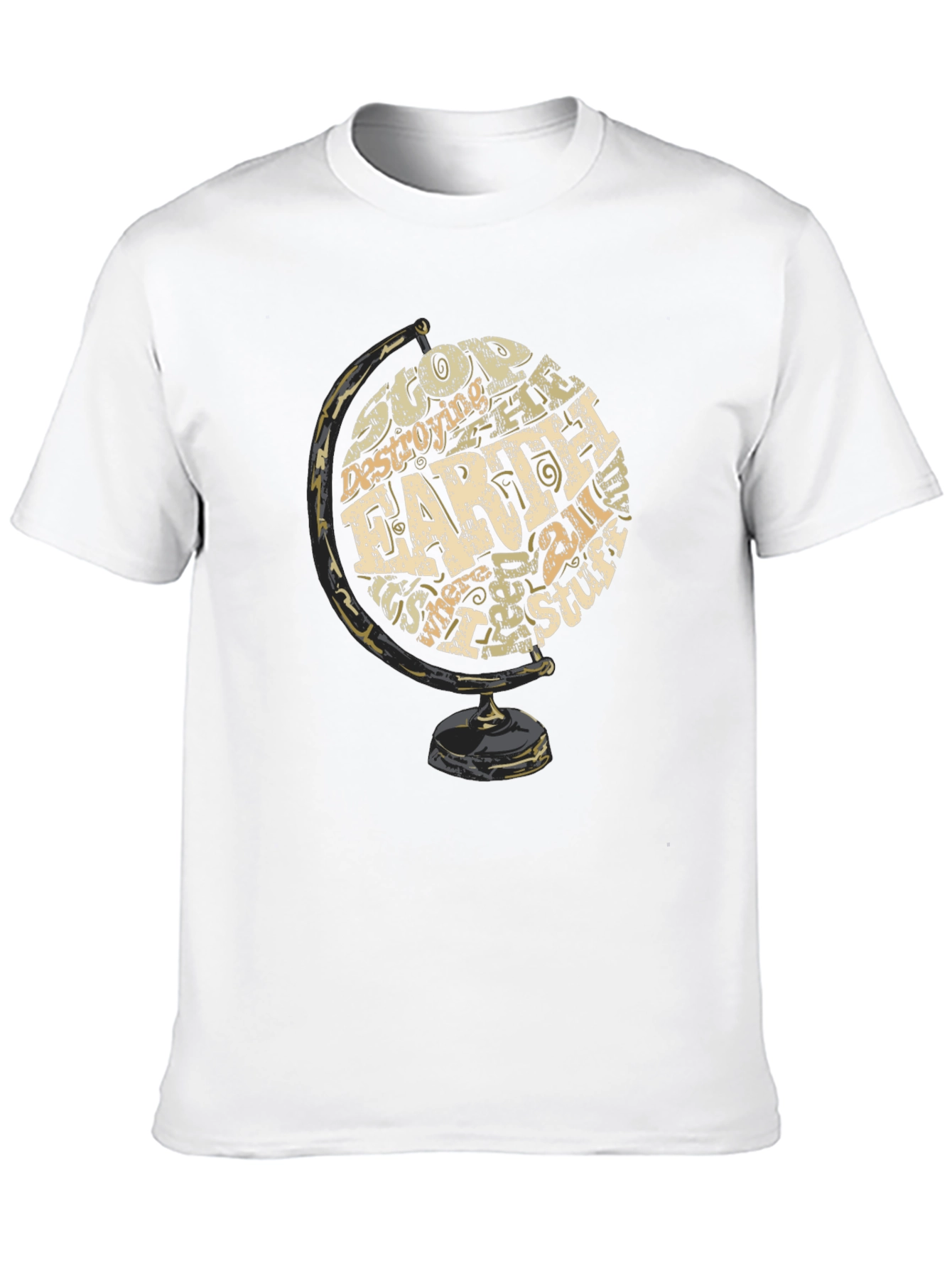 Earth Globe Graphic Print T-Shirt