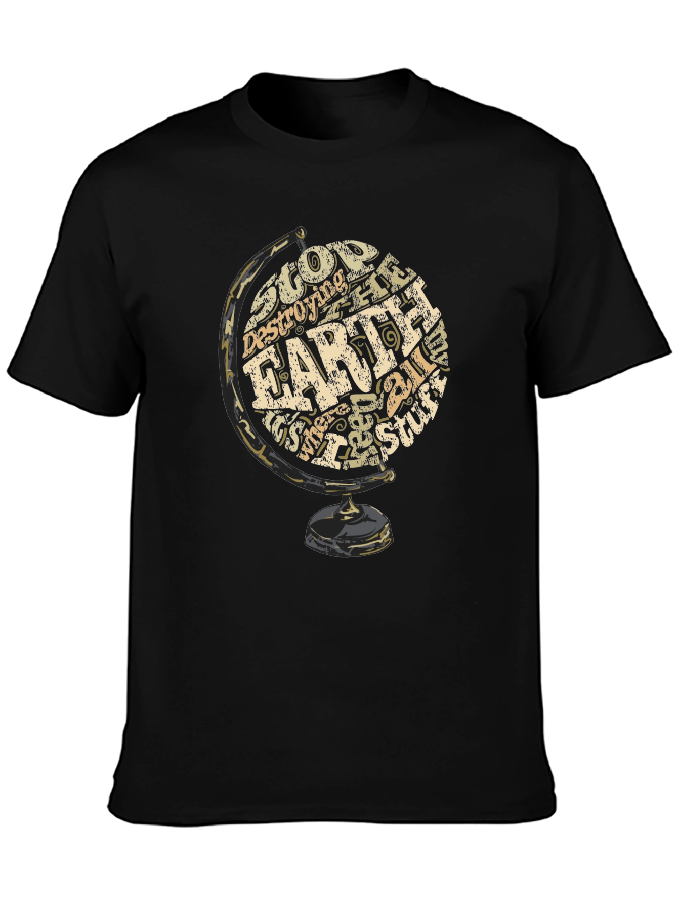 Earth Globe Graphic Print T-Shirt