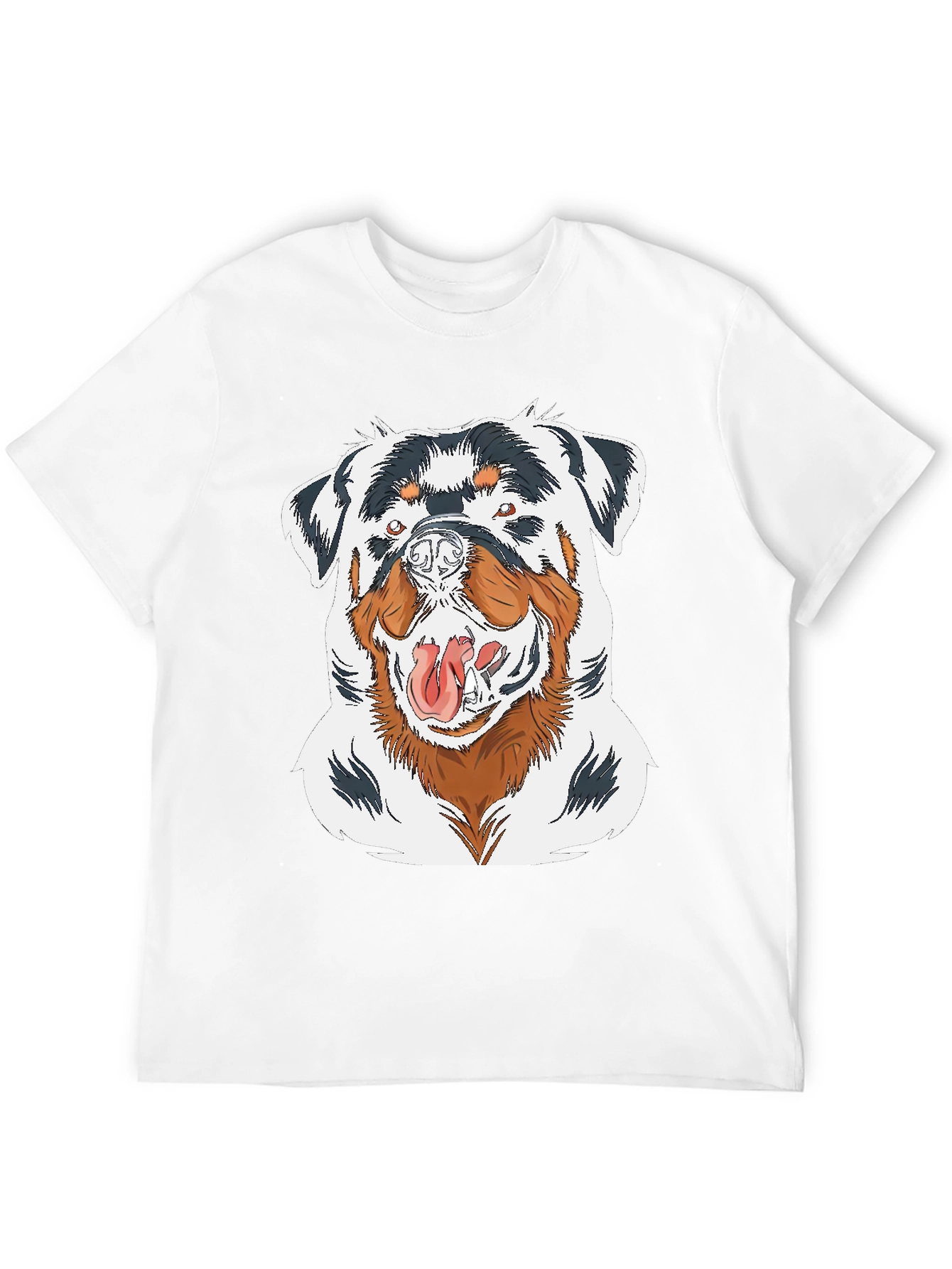 Rottweiler Graphic Print Black T-Shirt