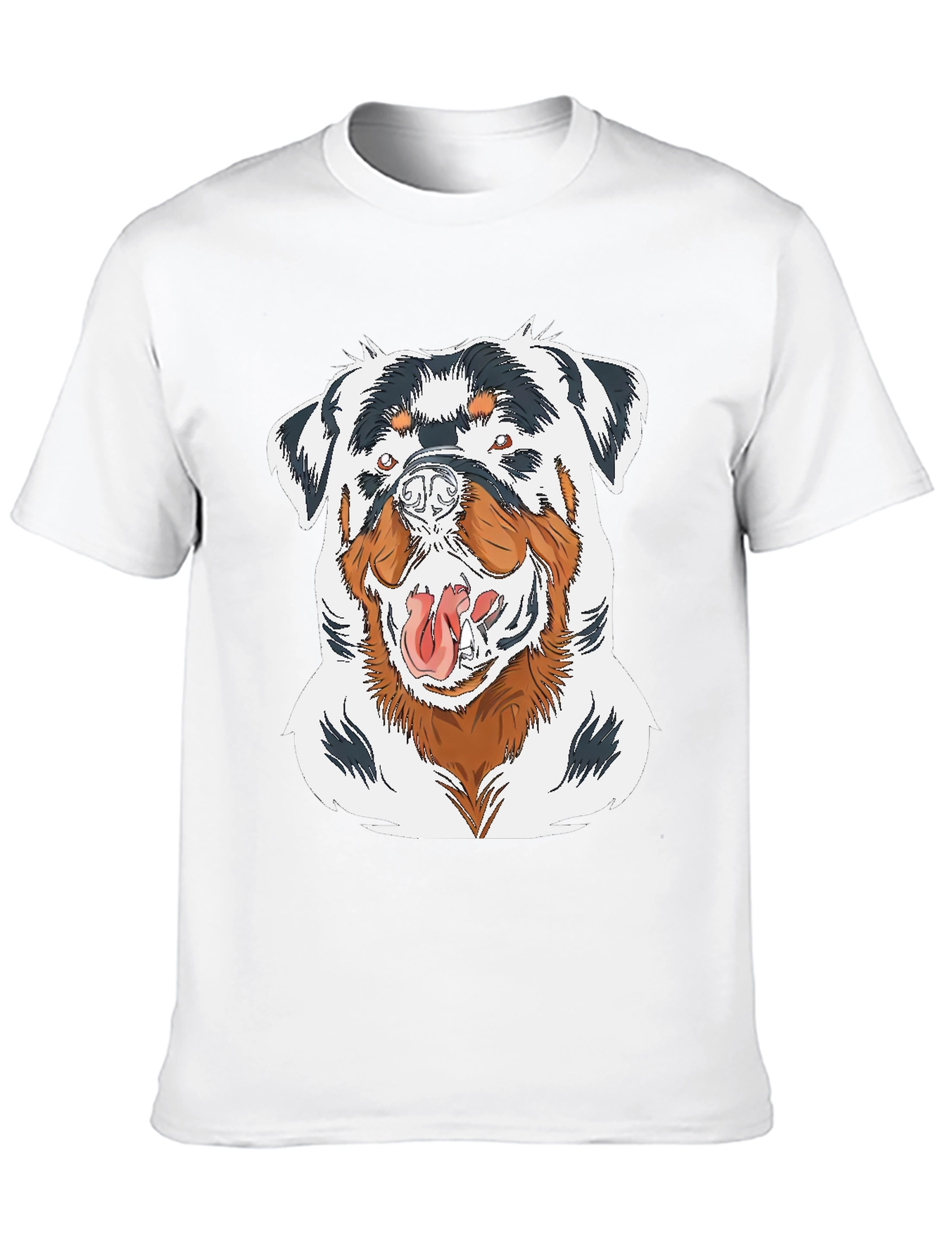 Rottweiler Graphic Print Black T-Shirt