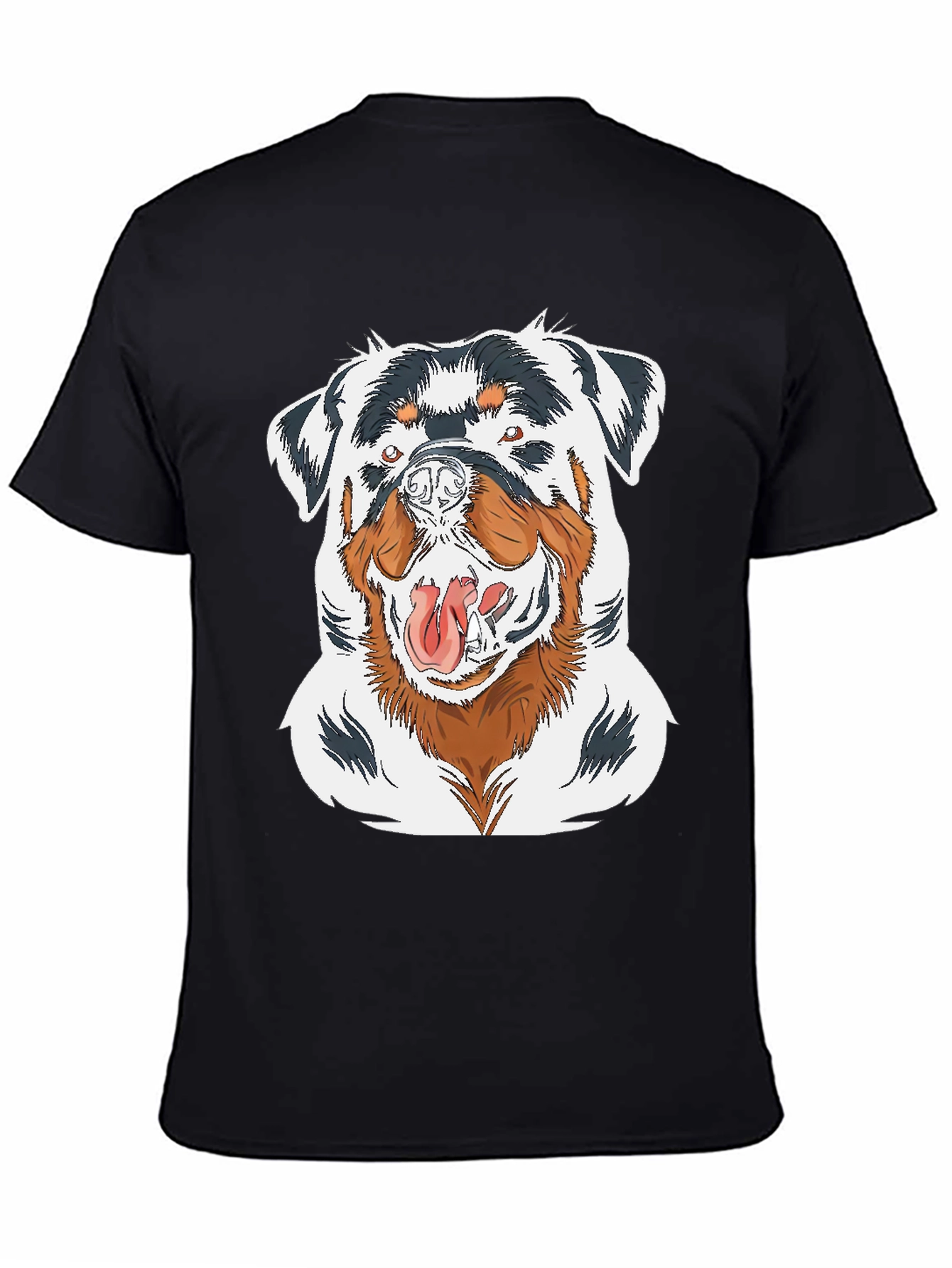 Rottweiler Graphic Print Black T-Shirt