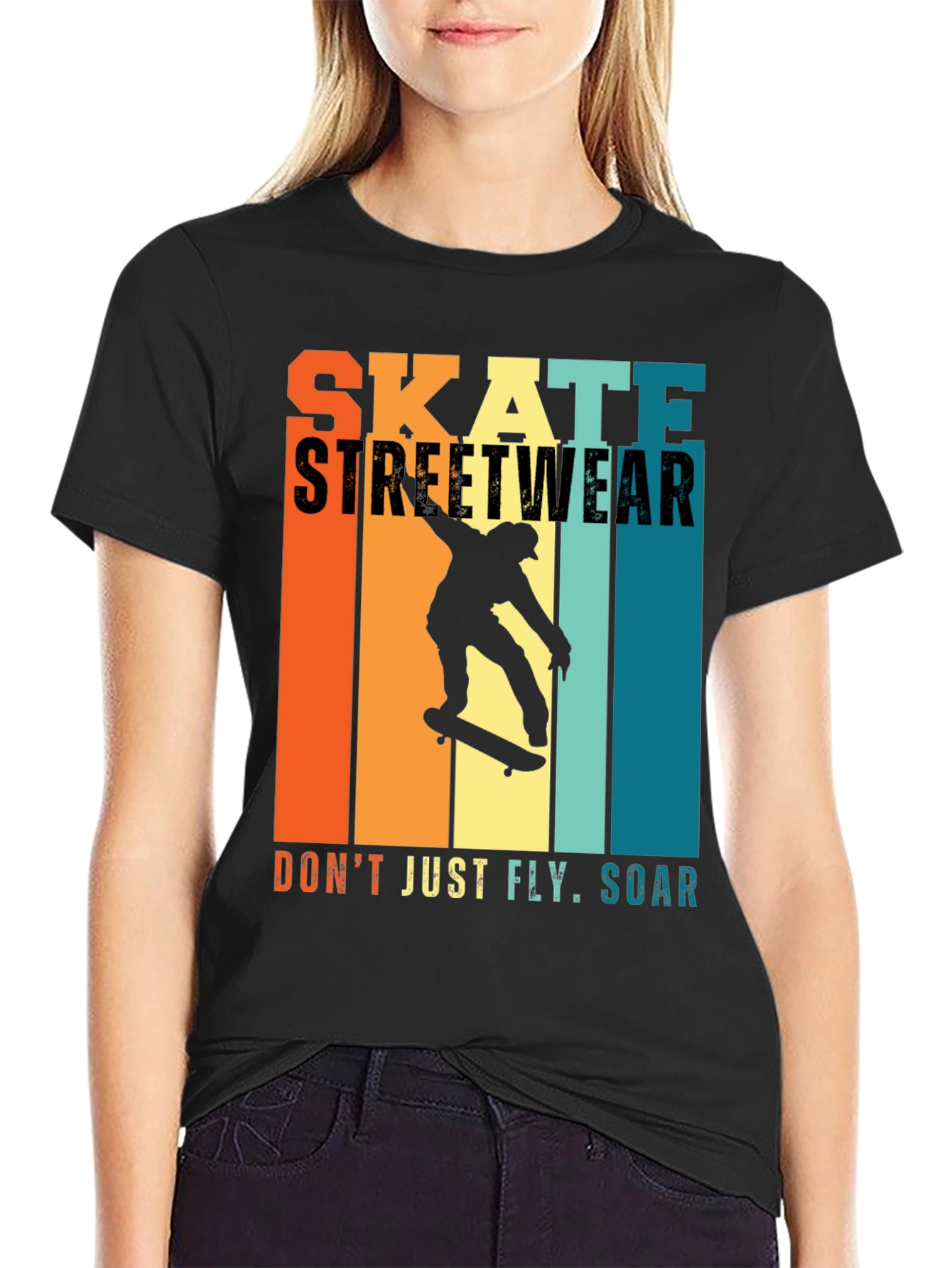 Skate Streetwear Graphic Tee - Soar Above!