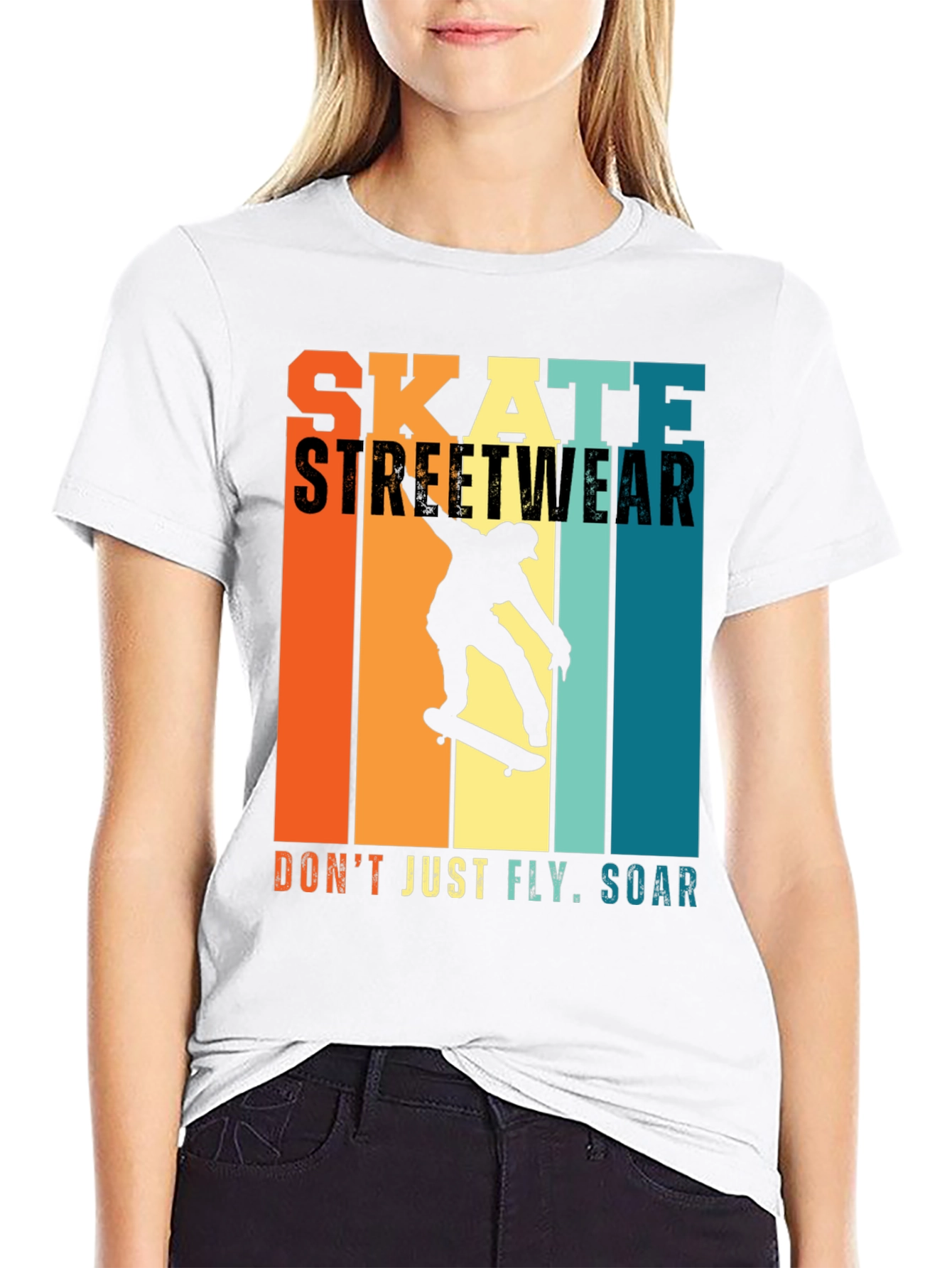 Skate Streetwear Graphic Tee - Soar Above!