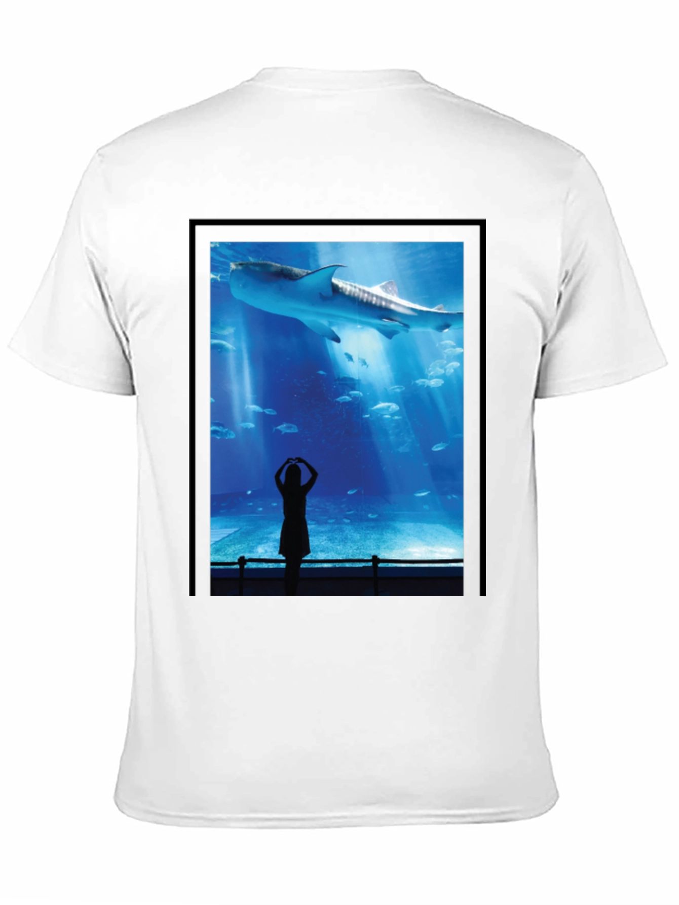 Aquarium Shark Graphic Tee - Black Cotton T-Shirt