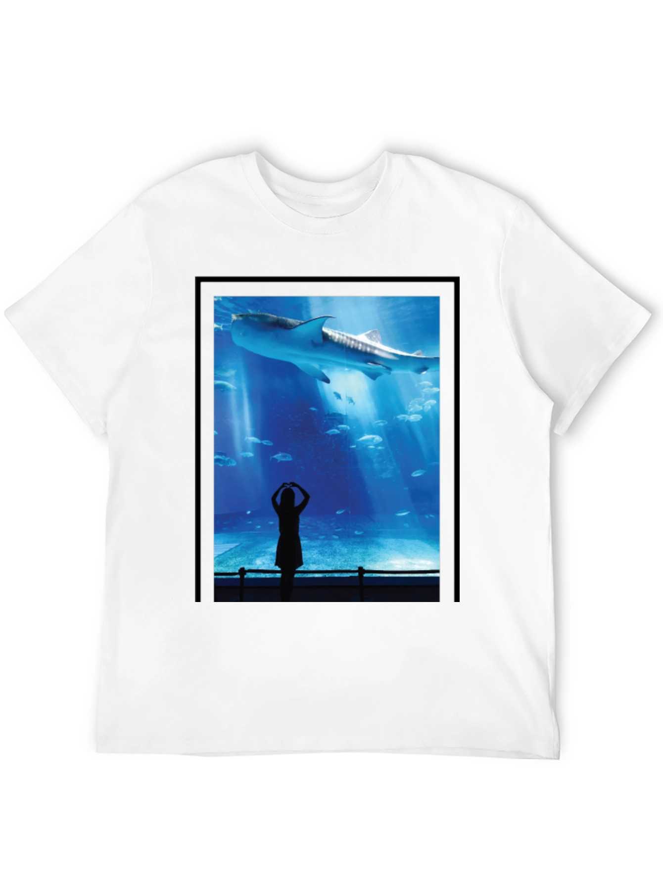 Aquarium Shark Graphic Tee - Black Cotton T-Shirt