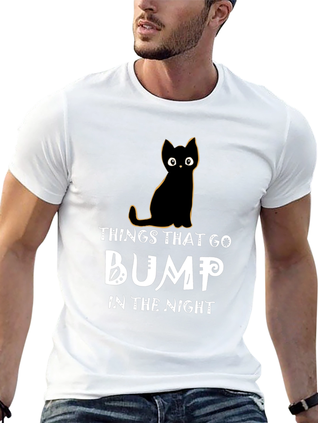 Black Cat Halloween T-Shirt - Things That Go Bump