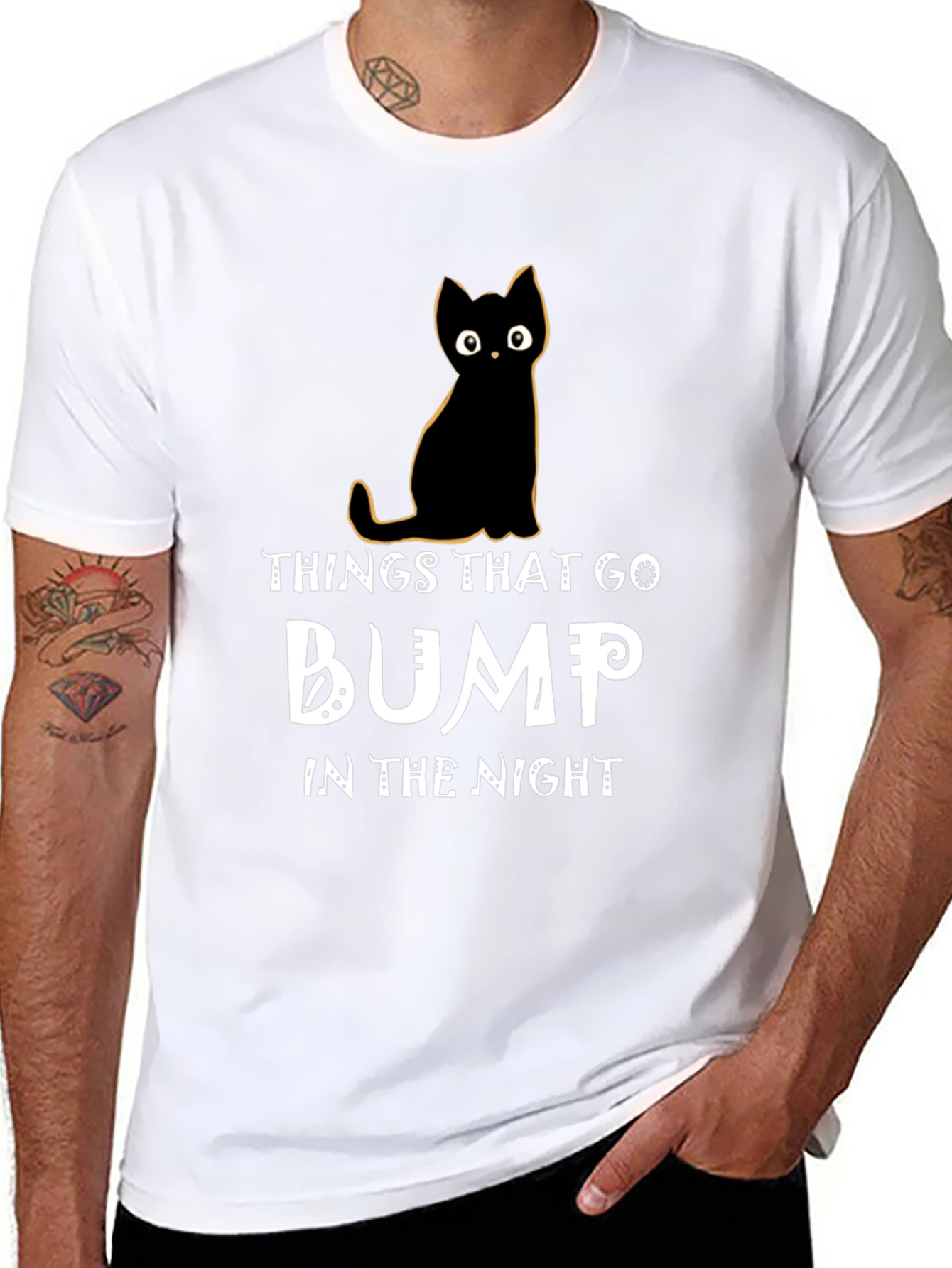 Black Cat Halloween T-Shirt - Things That Go Bump