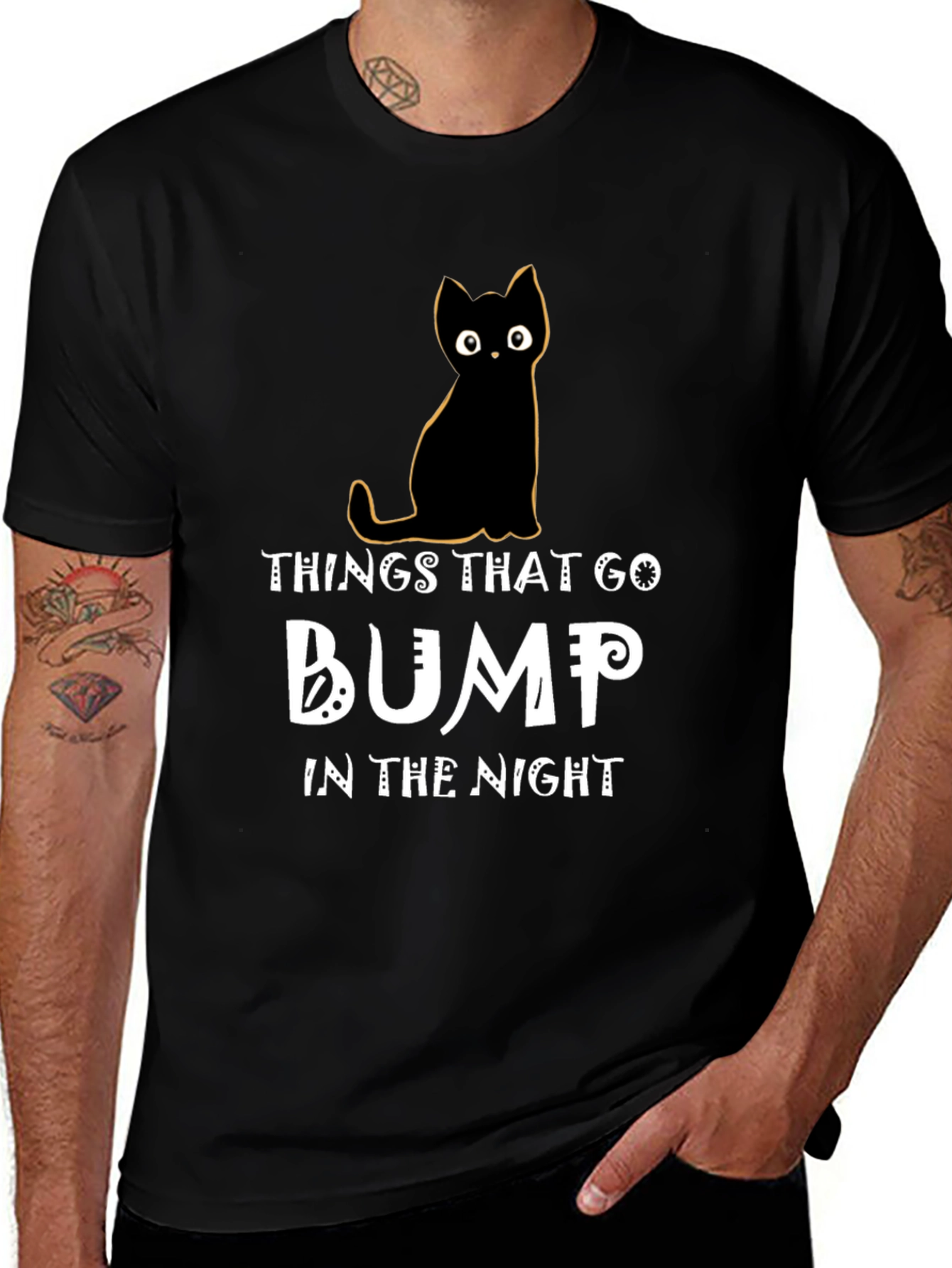 Black Cat Halloween T-Shirt - Things That Go Bump